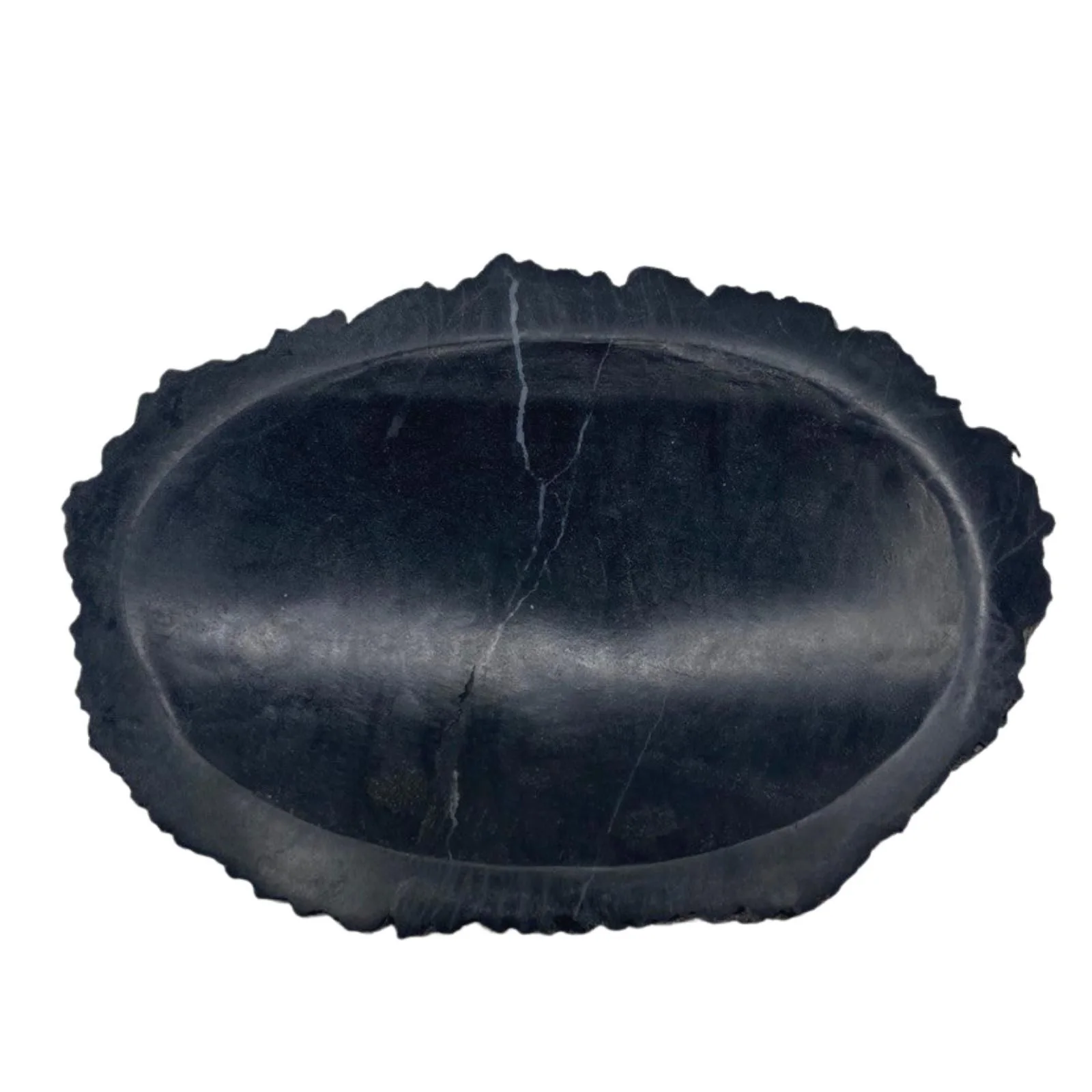 Mydelnička zo skameneného dreva – čierna, 14,5 × 10 cm – fotka 1