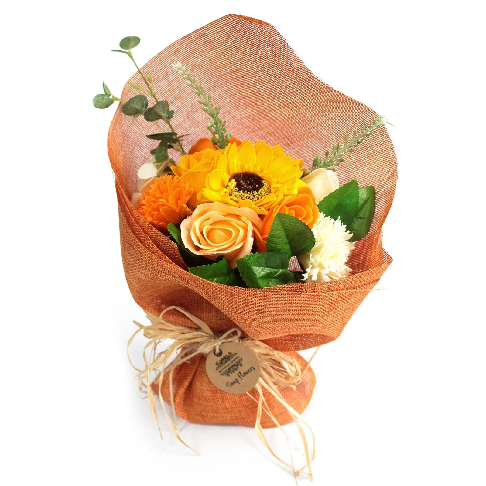 Stojaca mydlová kytica – oranžová
