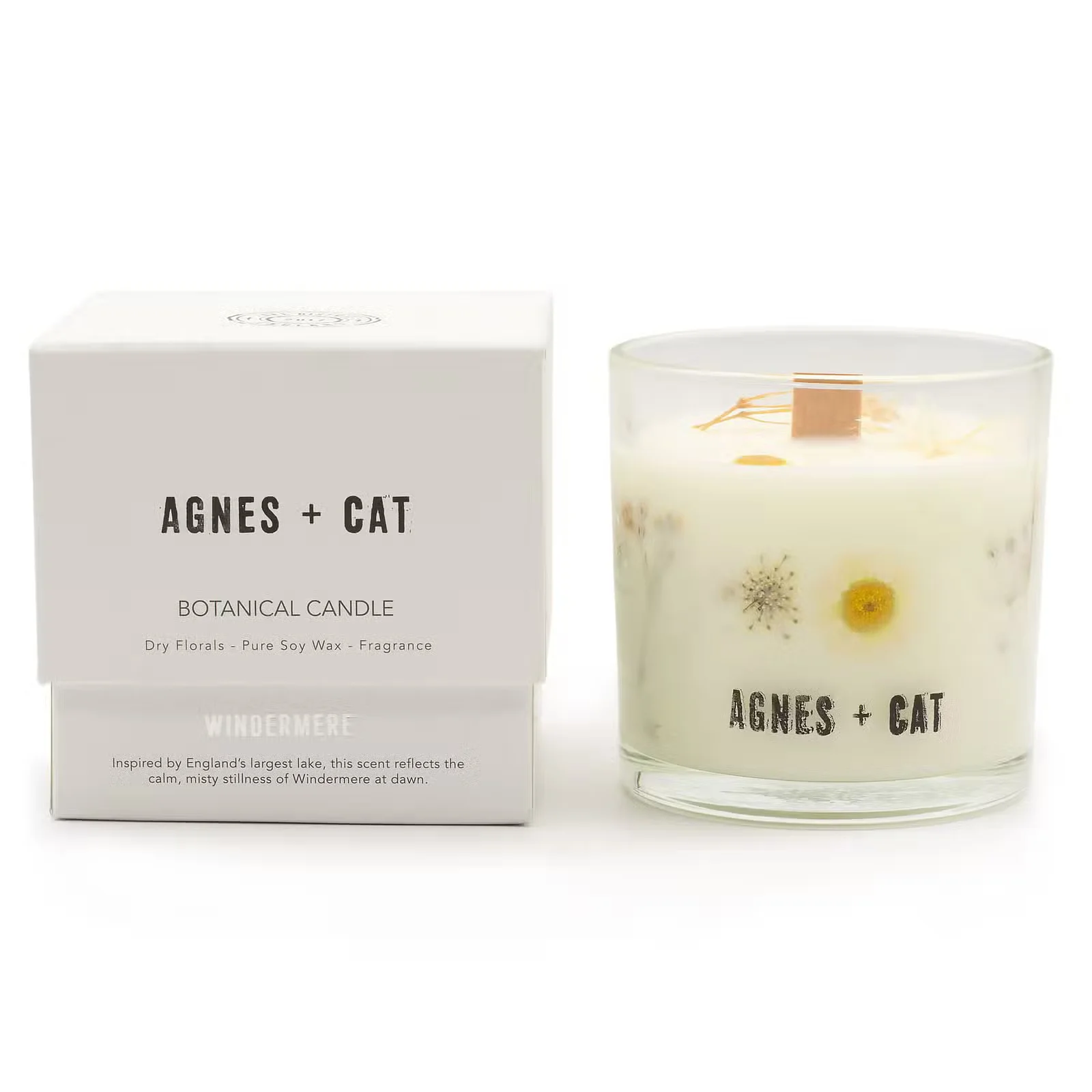 Sójová sviečka s kvetmi Agnes + Cat Windermere – citrus a levanduľa – fotka 1