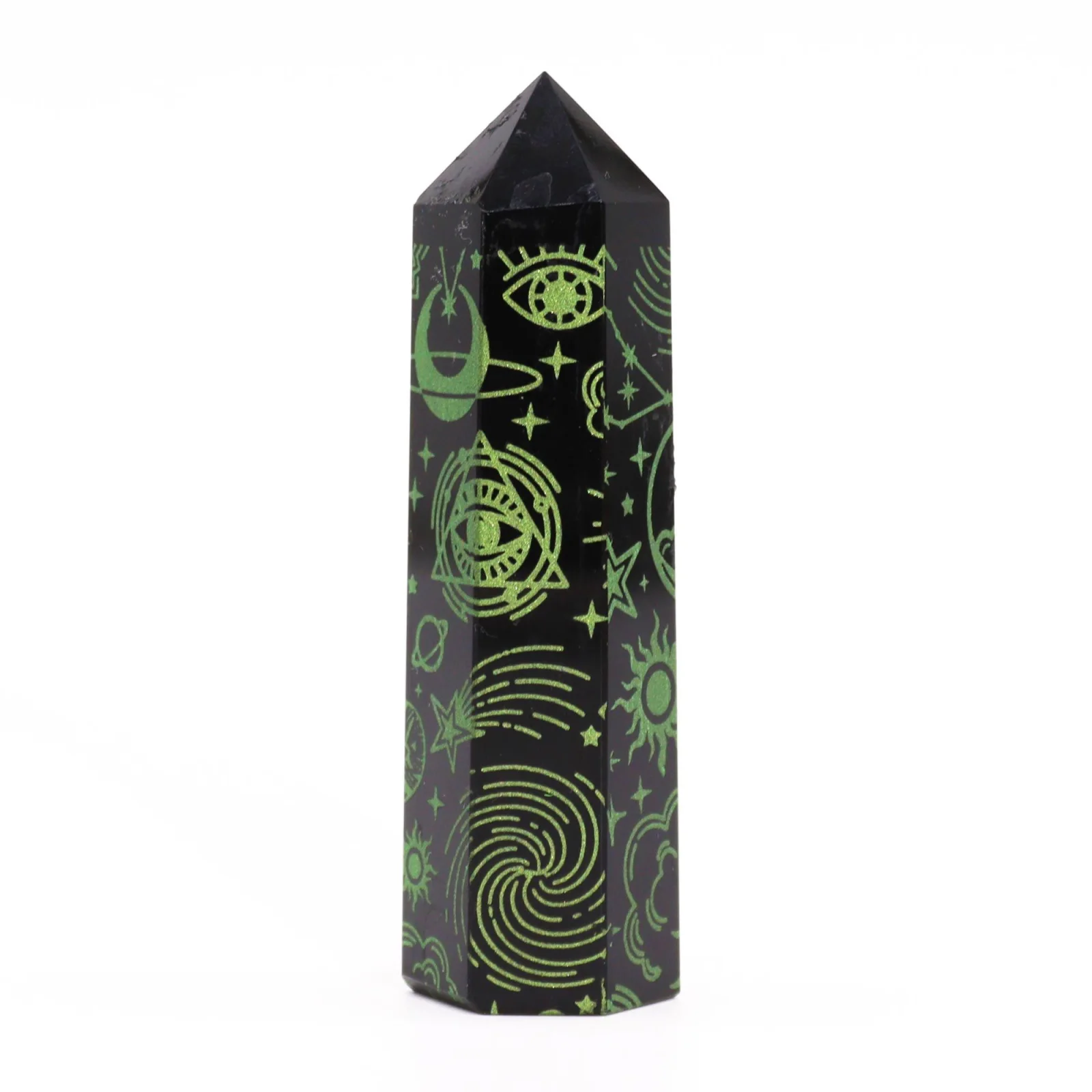 Obsidiánová špica Mystic Story – lesná zelená, 9 cm – fotka 3