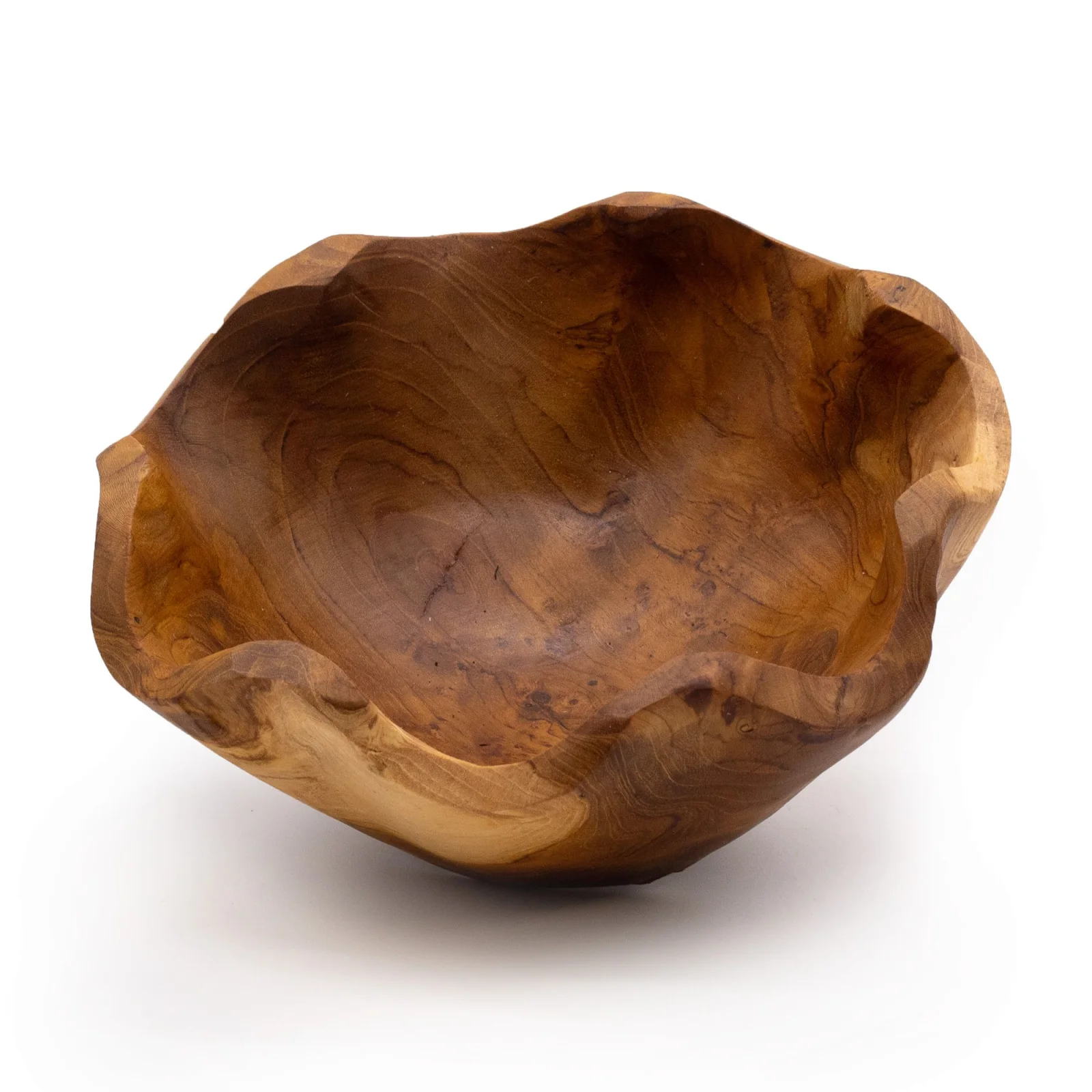Hladká misa na ovocie z teaku – 21 × 9 cm – fotka 3