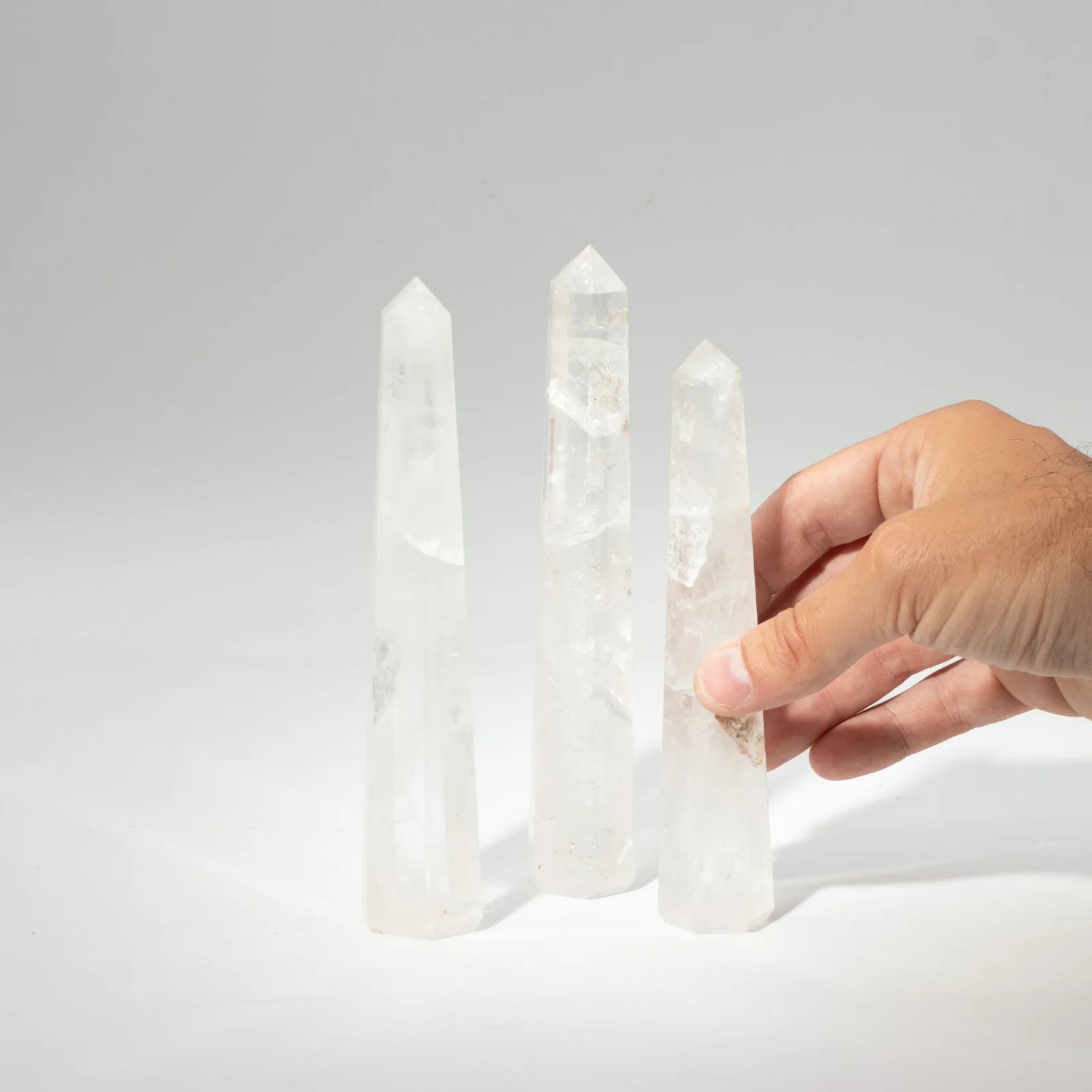 Šesťboký obelisk z krištáľu, cca 17 cm – fotka 4