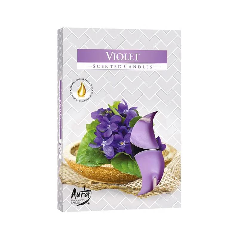 Vonné čajové sviečky Violet – 6 ks – fotka 1