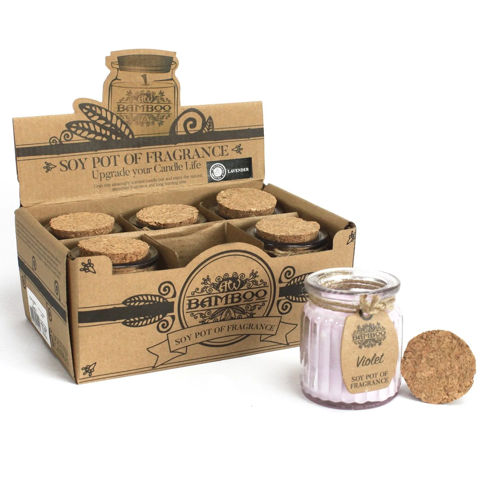 Vonná sójová sviečka v skle – Violet, 120 g – fotka 3