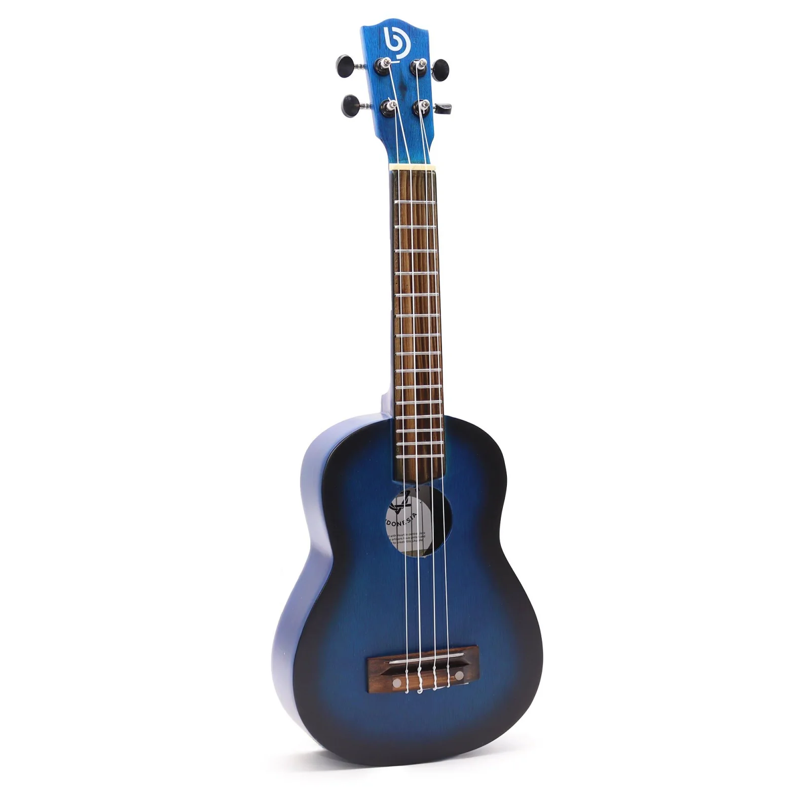 Ukulele – modrý sunburst, 4 struny – fotka 1
