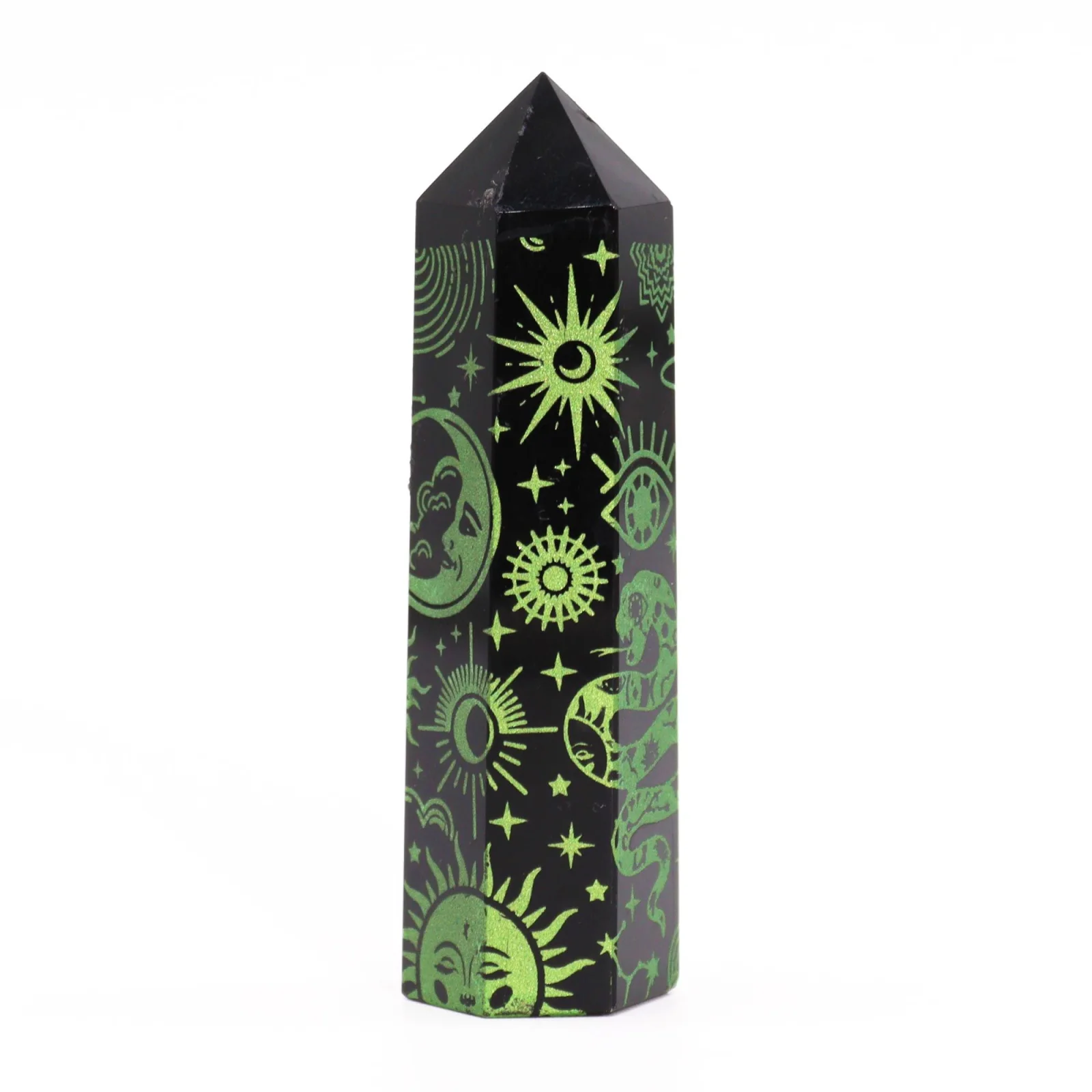 Obsidiánová špica Mystic Story – lesná zelená, 9 cm – fotka 7