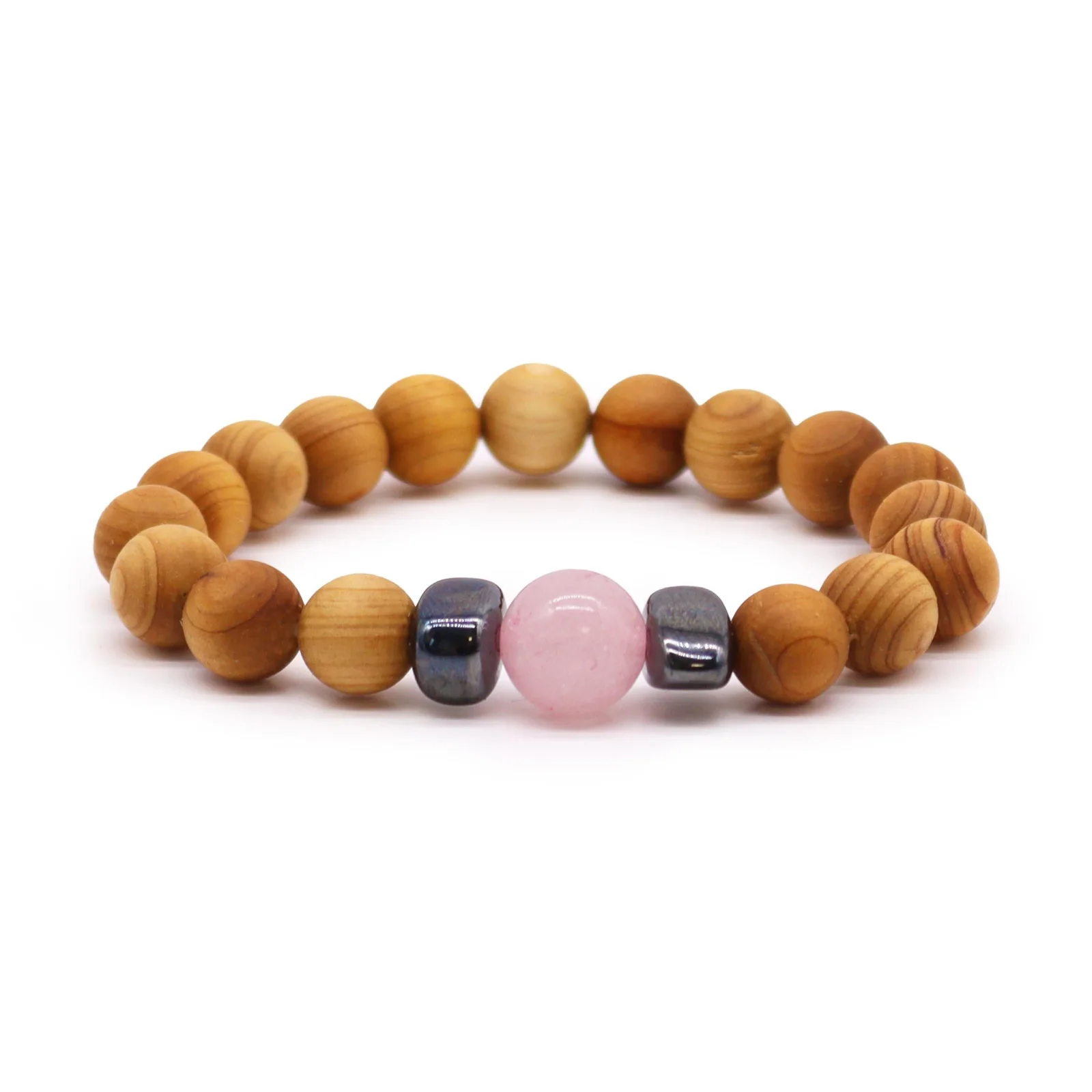 Náramok z cédrového dreva Heart Chakra – ruženín – fotka 1