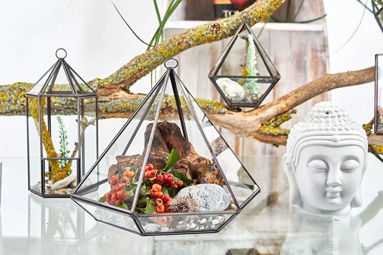 Sklenené terárium – lampáš – fotka 5