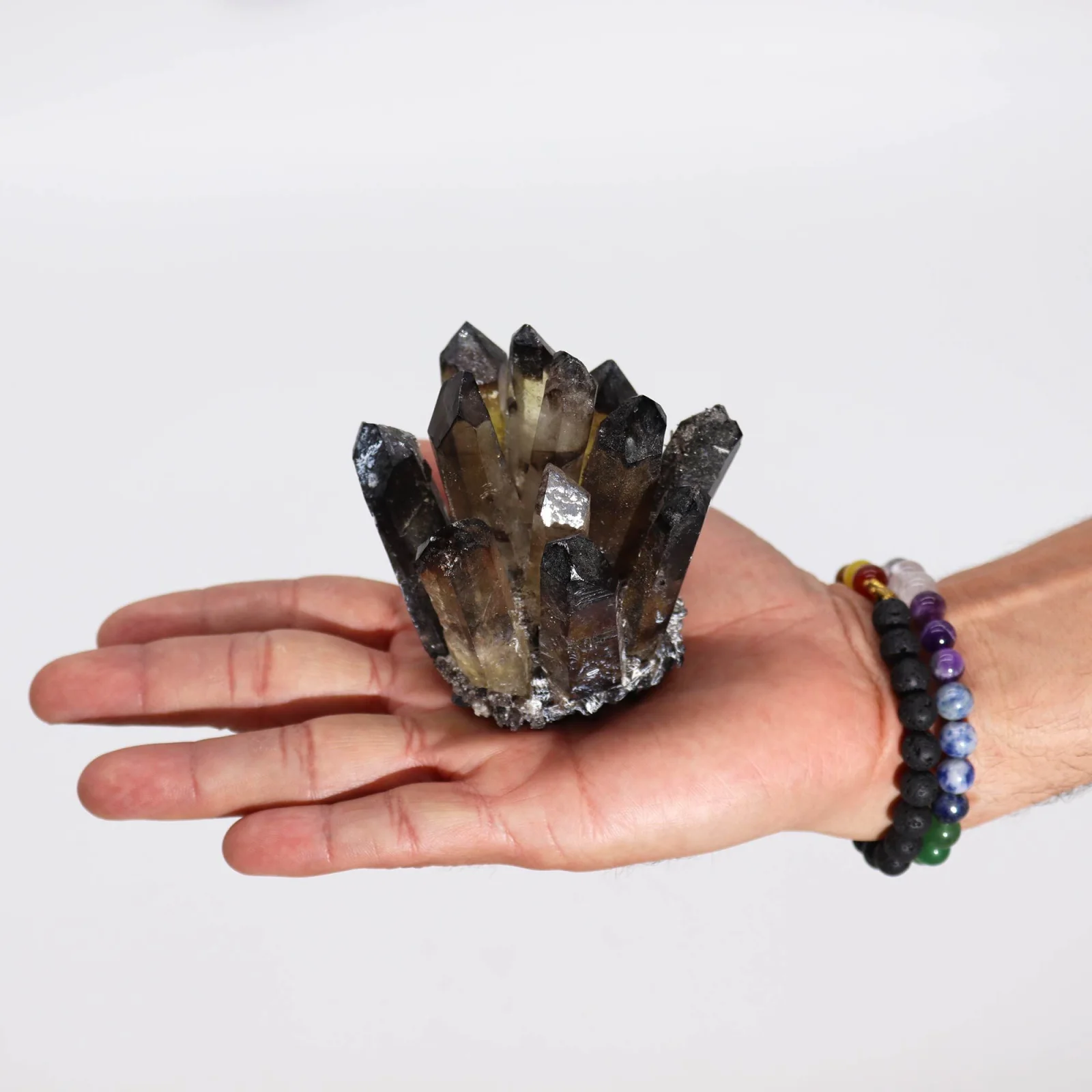 Umelý zhluk krištáľu Smoky Ghost – dymový, cca 8 cm – fotka 1