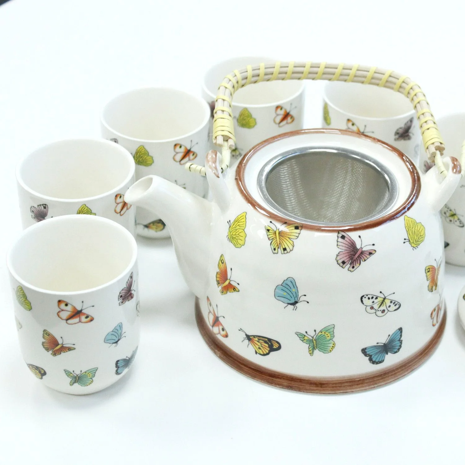 Čajová súprava Herbal Butterflies – čajník a 6 šálok – fotka 1