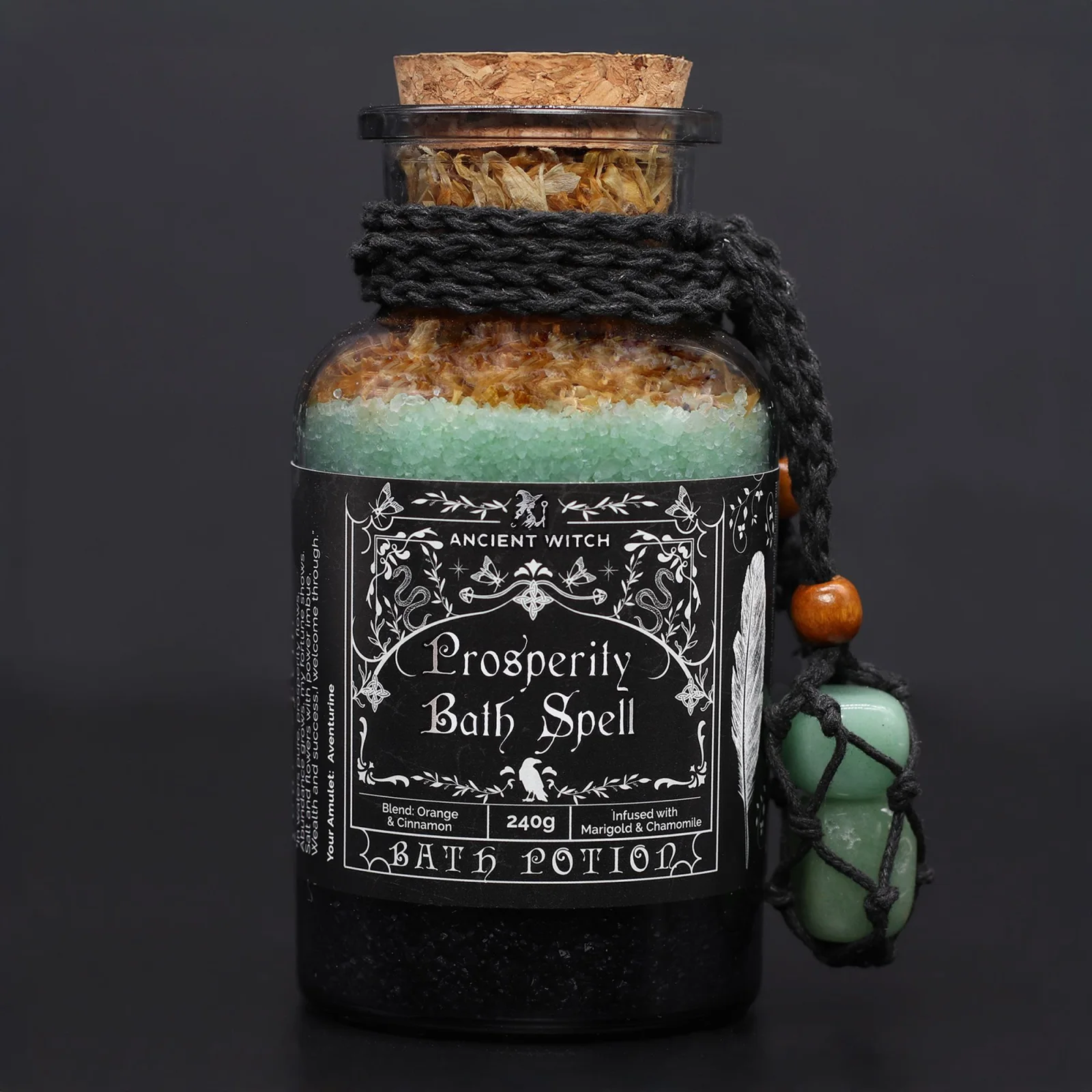 Soľ do kúpeľa Ancient Witch Prosperity – amulet z aventurínu – fotka 3