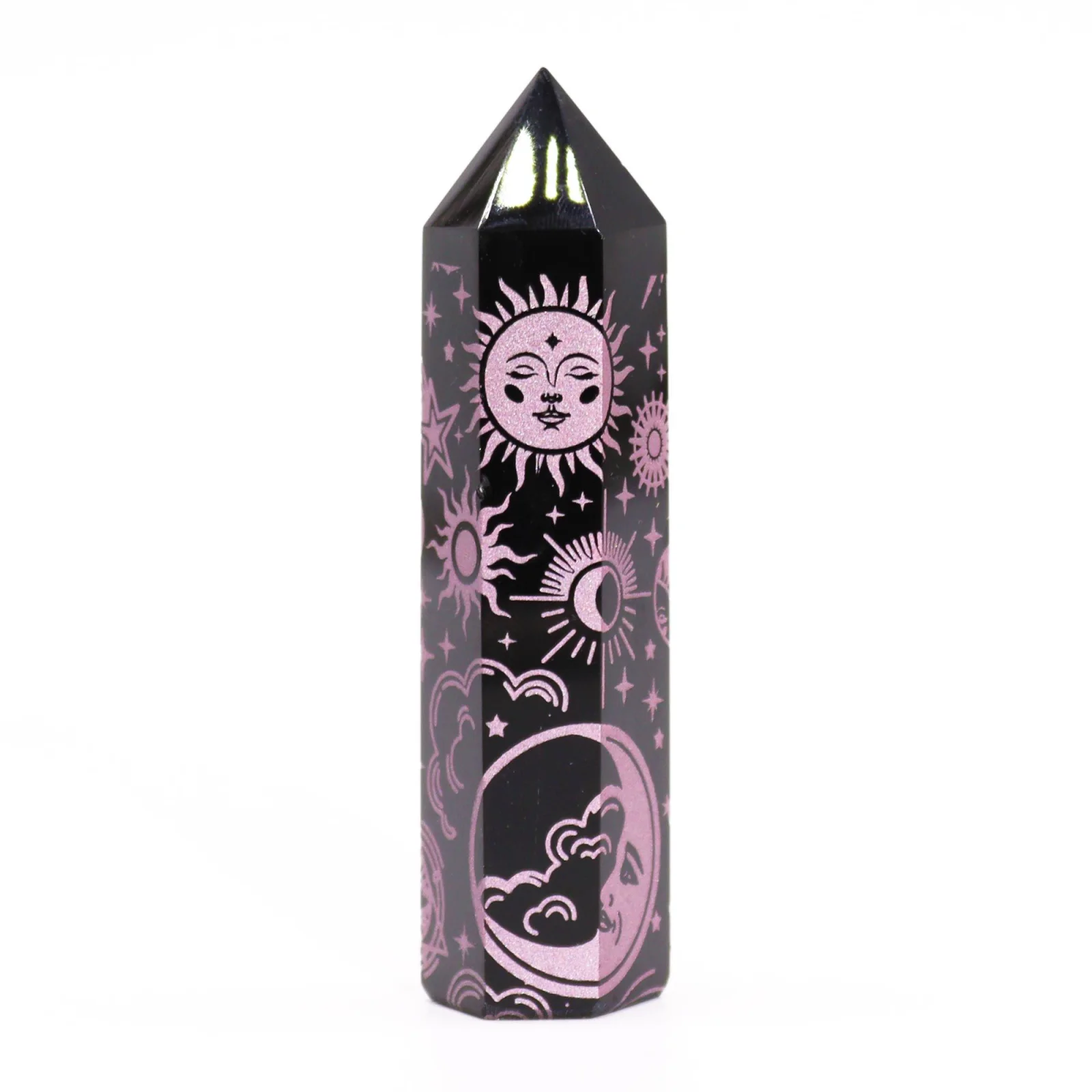 Obsidiánová špica Mystic Story – ružová, 9 cm – fotka 5