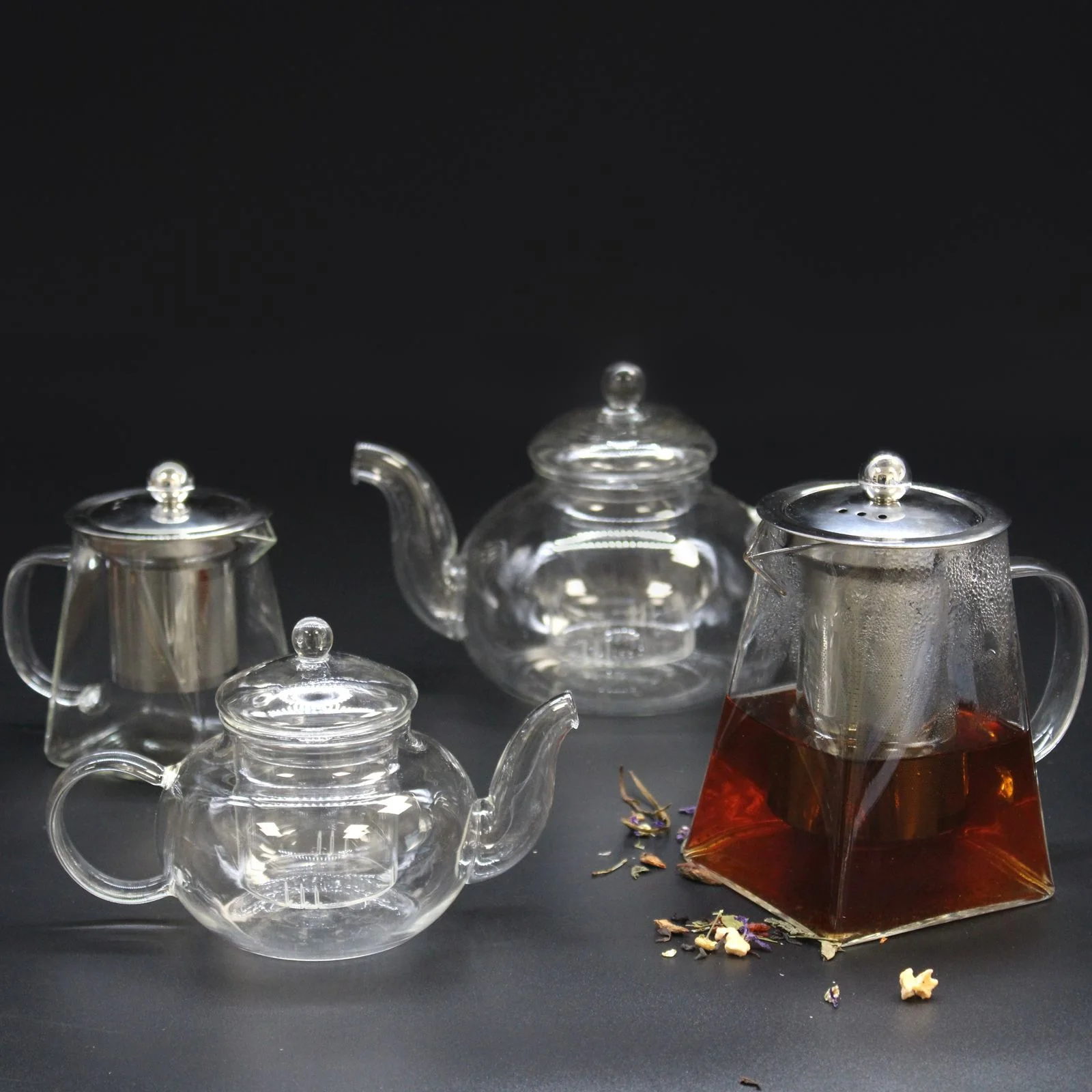 Sklenená čajová kanvica Round Pearl so sitkom, 400 ml – darčekové balenie – fotka 3