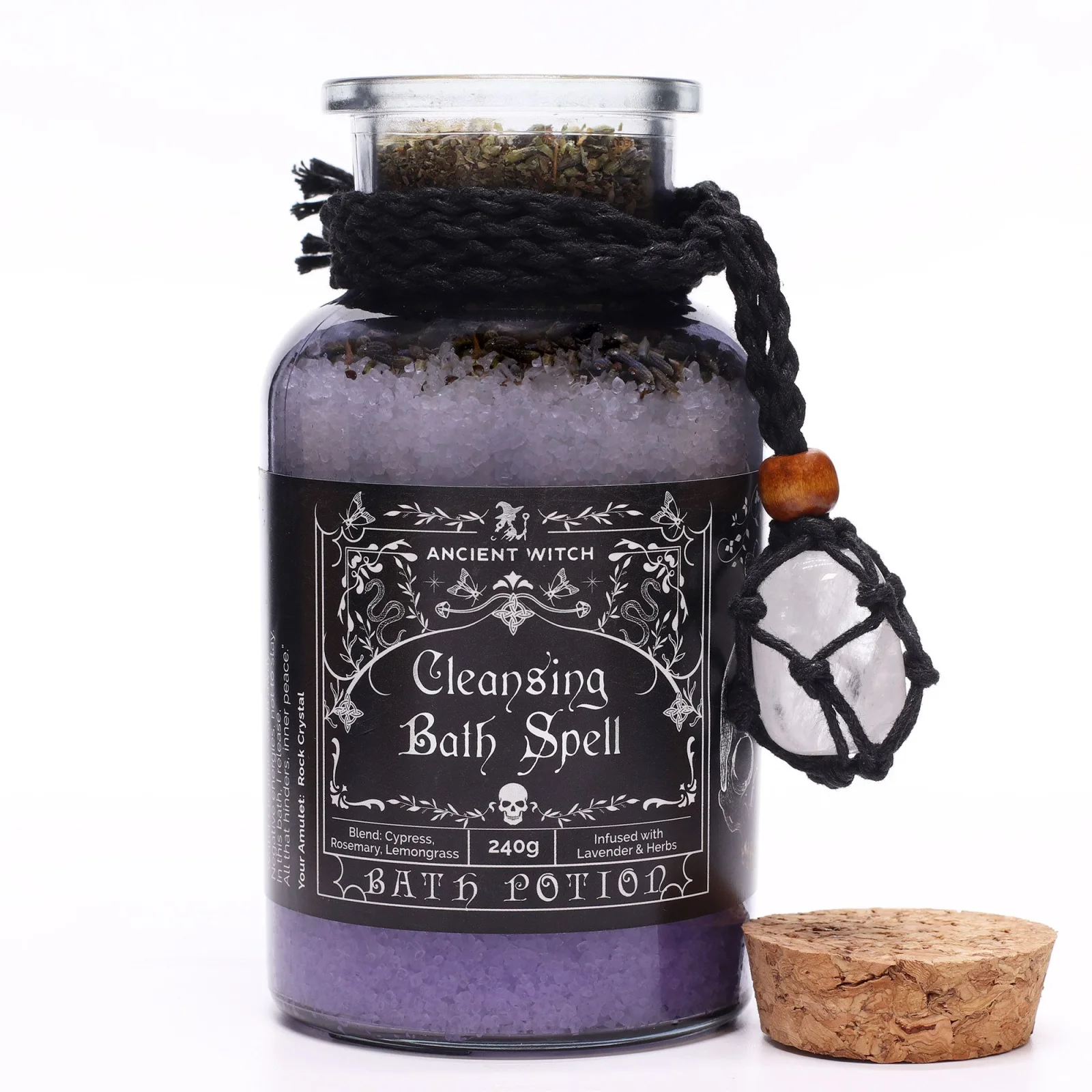Soľ do kúpeľa Ancient Witch Cleansing – amulet z krištáľu – fotka 1