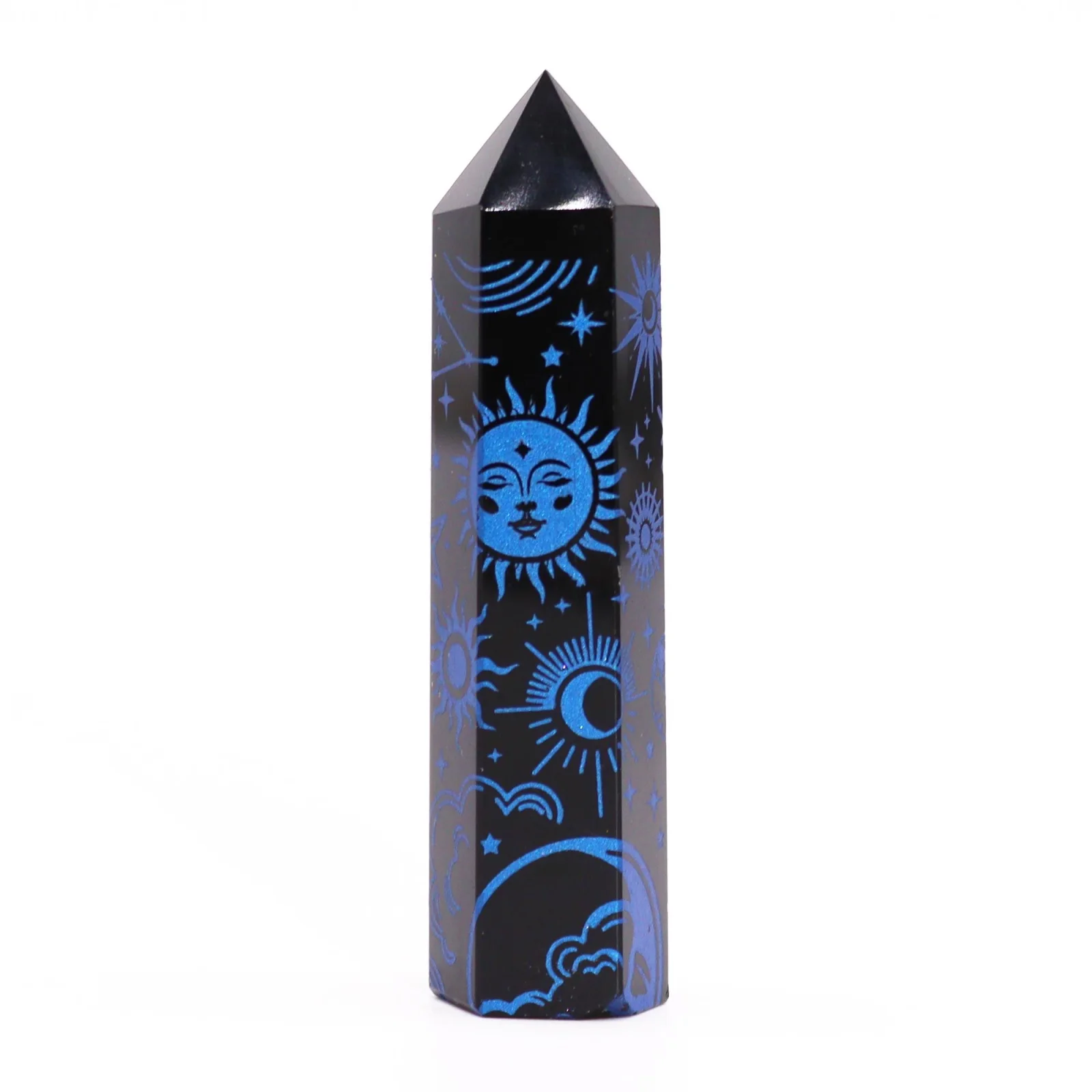 Obsidiánová špica Mystic Story – polnočná modrá, 9 cm – fotka 6