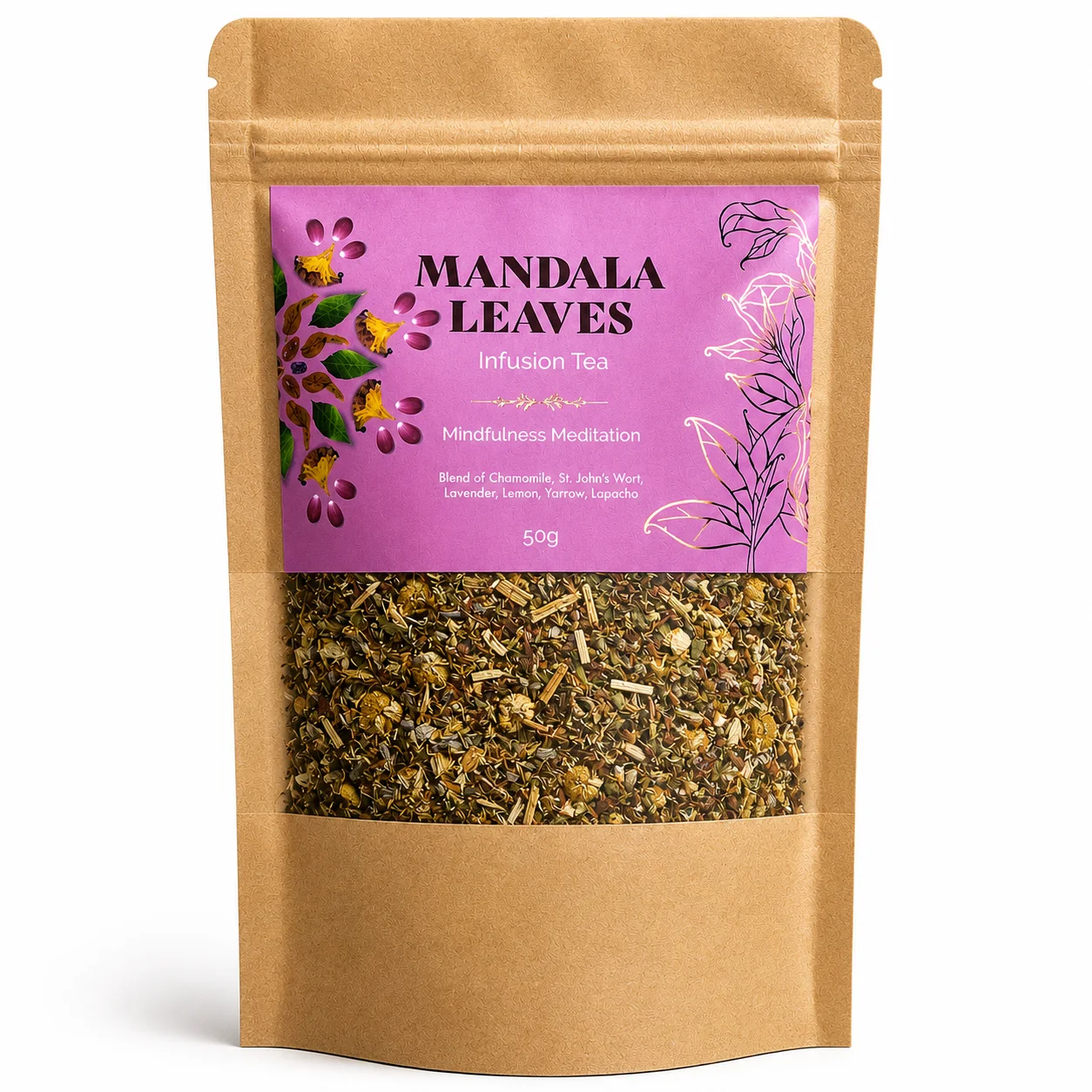 Bylinný čaj Mindfulness Meditation – harmanček a levanduľa, 50 g – fotka 1