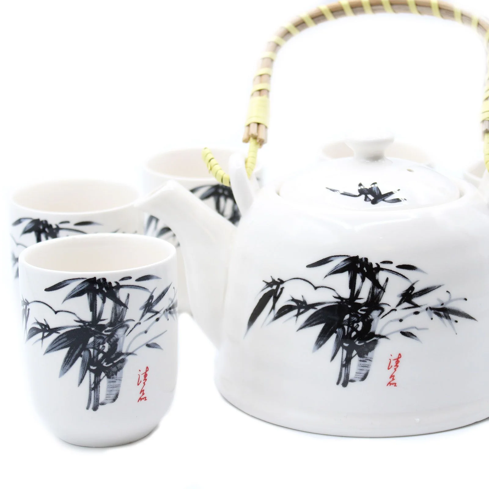 Čajová súprava Herbal White Stone Oriental – čajník a 6 šálok – fotka 2