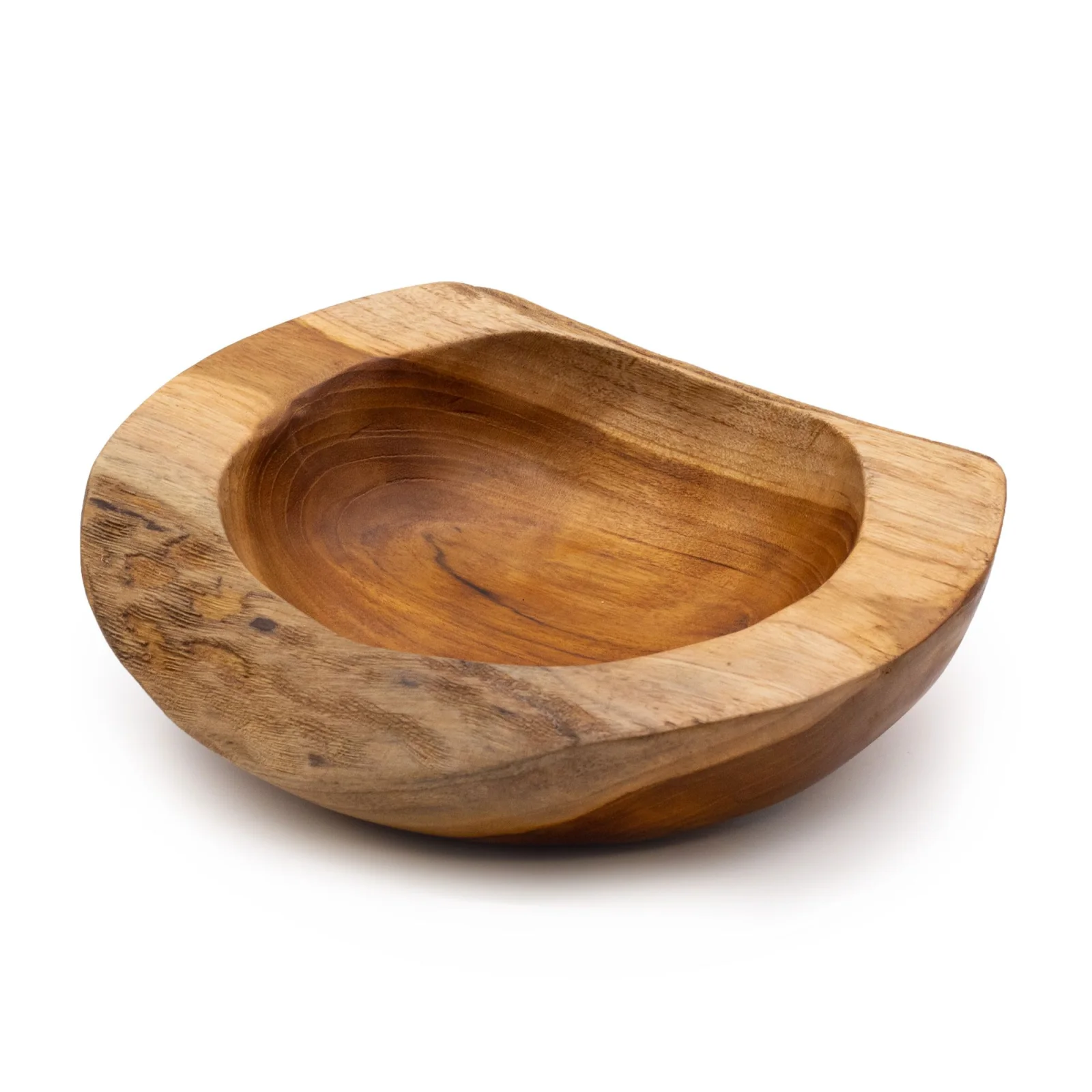 Misa z teaku prirodzeného tvaru – 25 × 7 cm – fotka 2