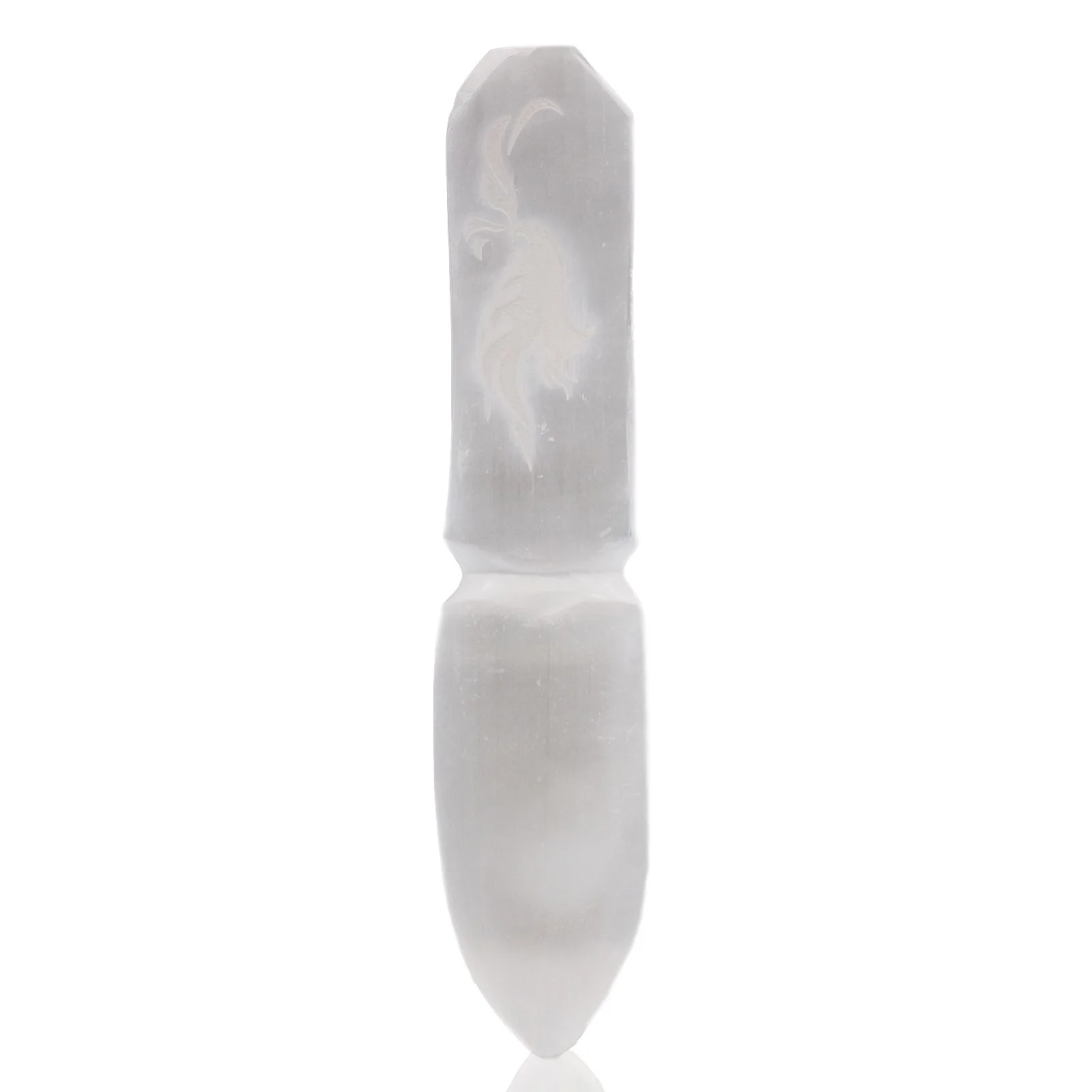 Selenitový rituálny nôž – Letting Go of the Past, 20 cm – fotka 7