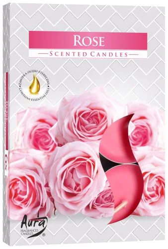 Vonné čajové sviečky Rose – 6 ks – fotka 2