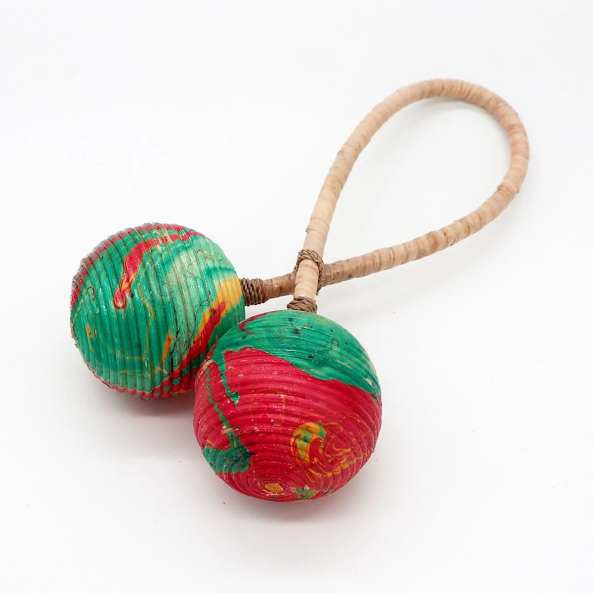 Maracas z ratanu – dvojité skrútené, 25 cm – fotka 1