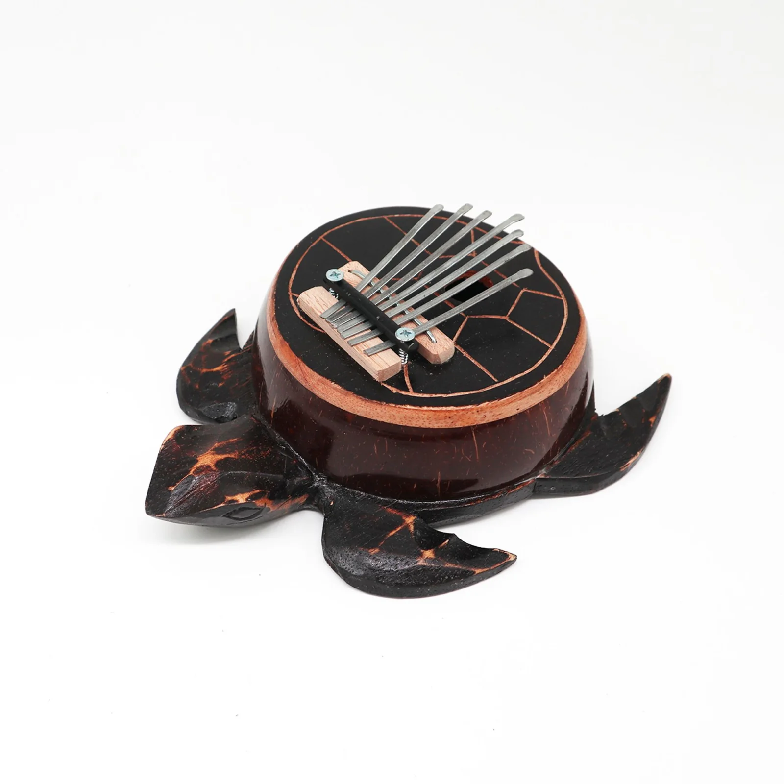 Kalimba z kokosu Antique Turtle – korytnačka – fotka 1