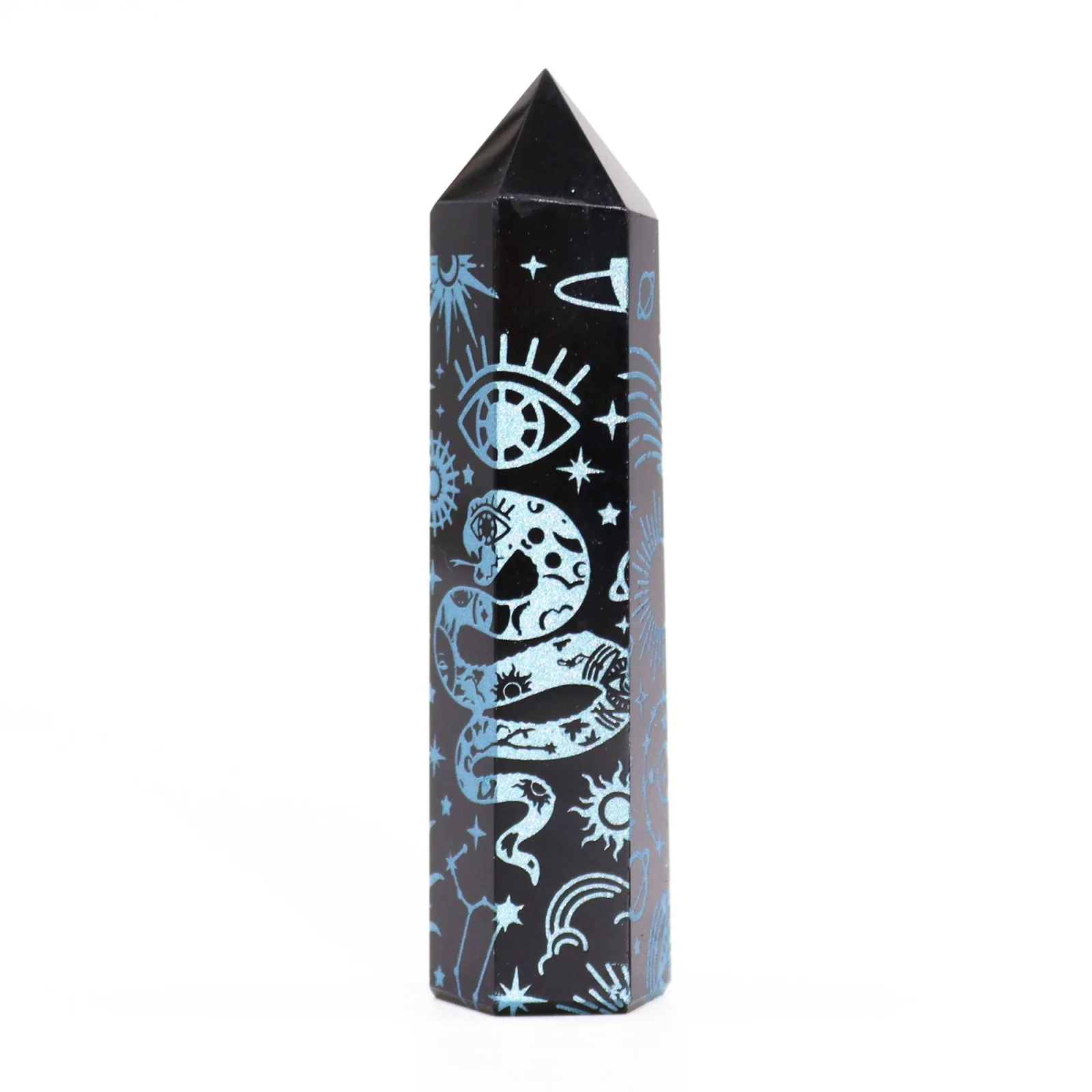 Obsidiánová špica Mystic Story – nebesky modrá, 9 cm – fotka 4
