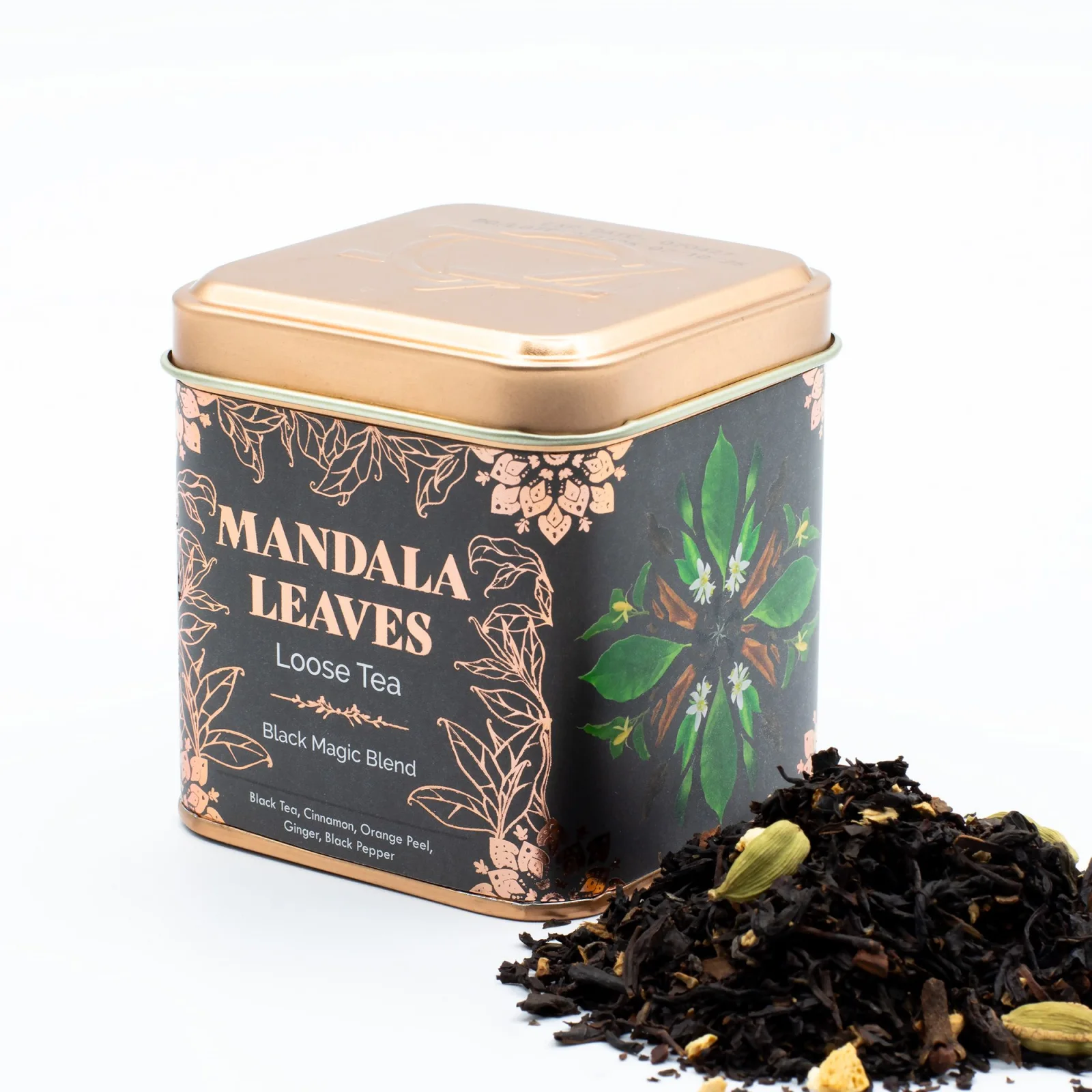 Čierny čaj Black Magic Blend – škorica a zázvor, 50 g, plechovka – fotka 8