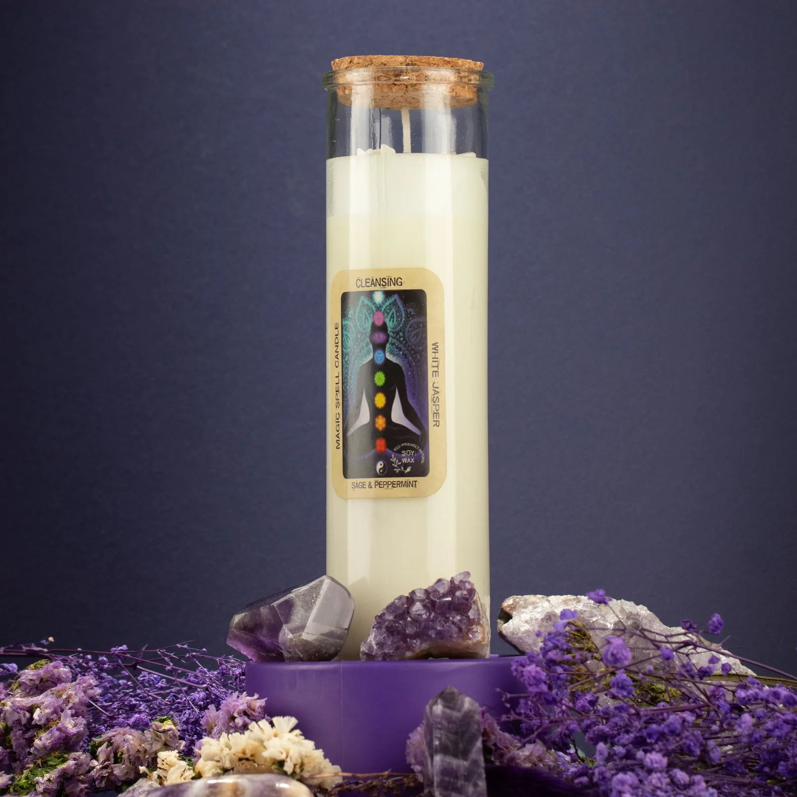 Sójová sviečka s kryštálmi Magic Spell – Cleansing, 50 hodín – fotka 4