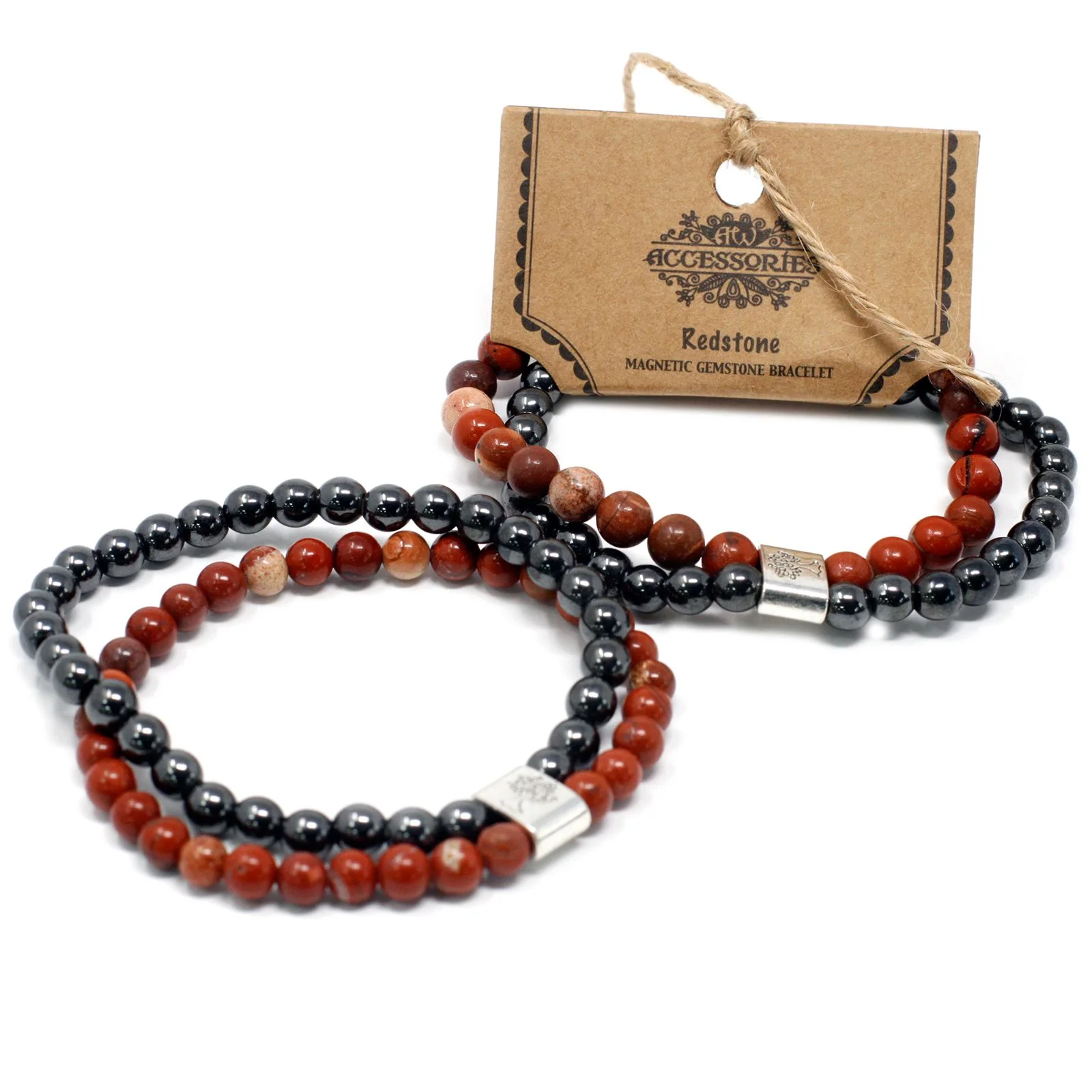 Magnetický náramok z kameňa Redstone – elastický – fotka 4