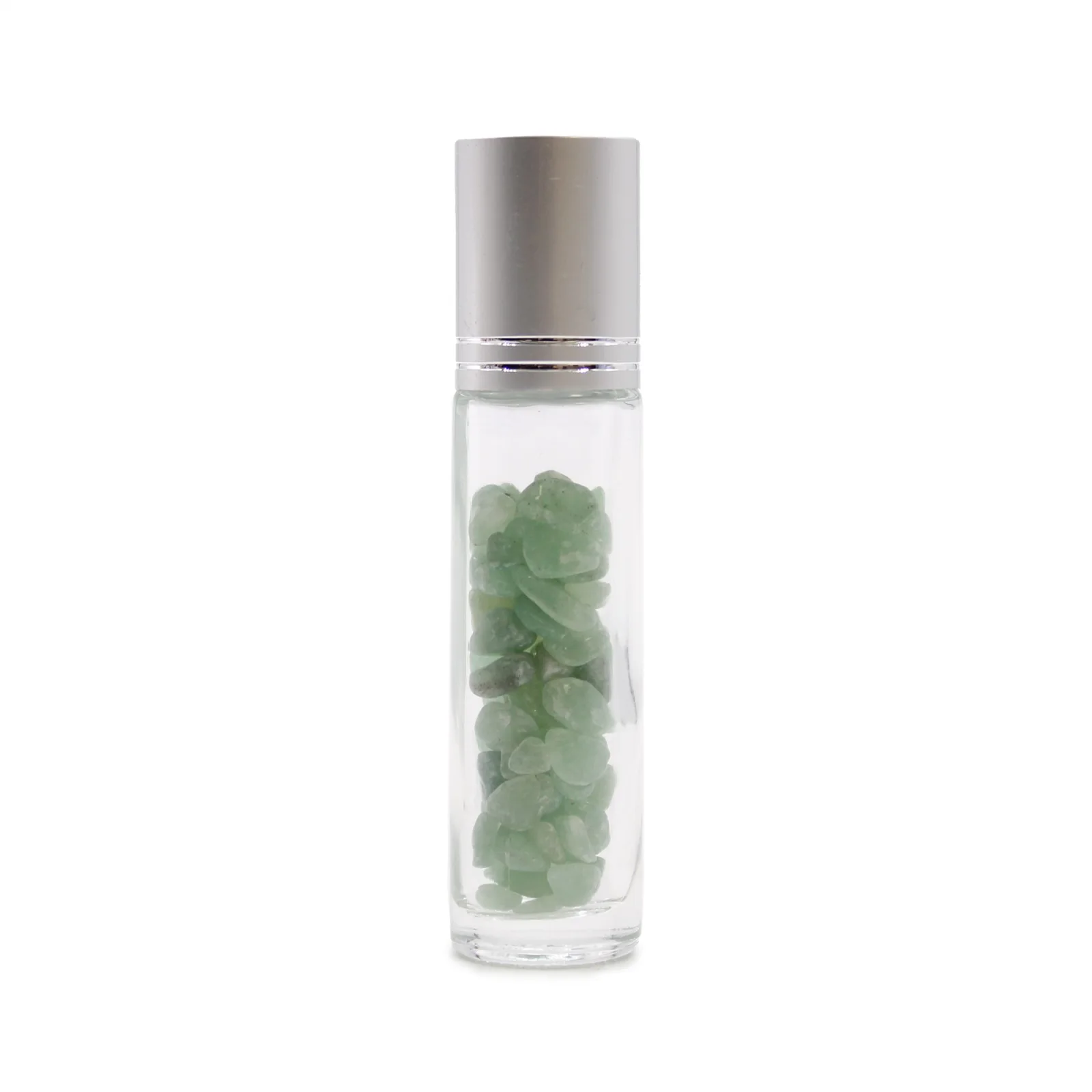 Roll-on fľaštička s aventurínom, 5 ml – strieborné viečko – fotka 2