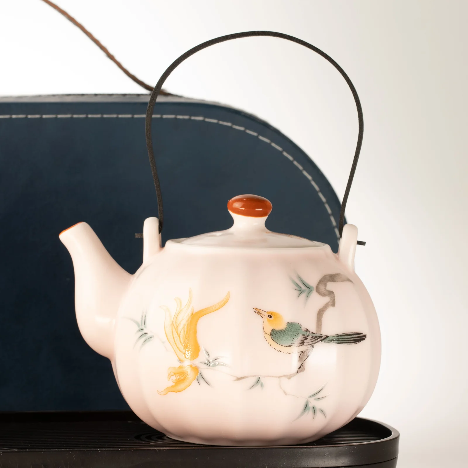 Cestovná čajová sada Pink Vintage Pumpkin – kanvica a 4 šálky – fotka 3