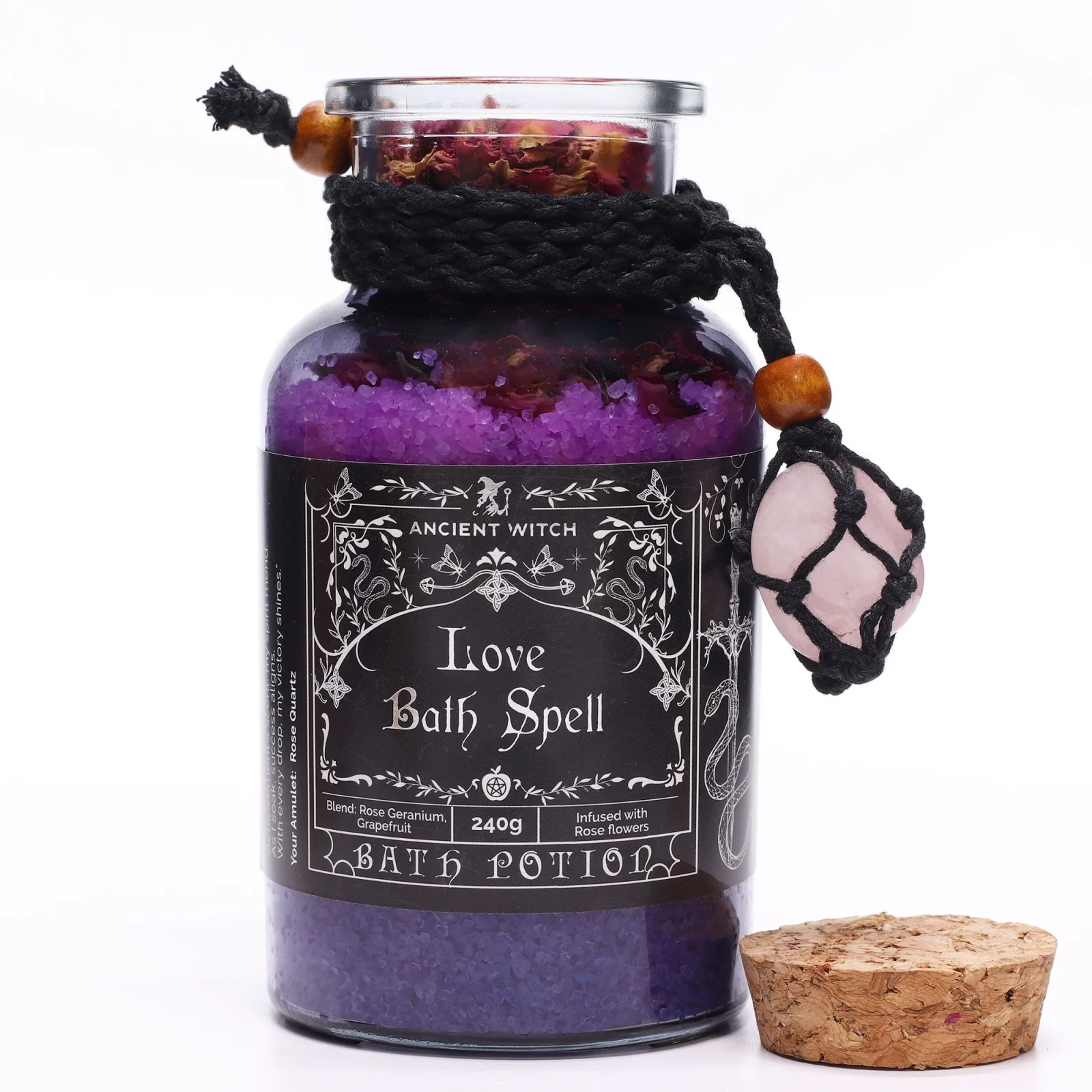 Soľ do kúpeľa Ancient Witch Love – amulet z ruženínu – fotka 3