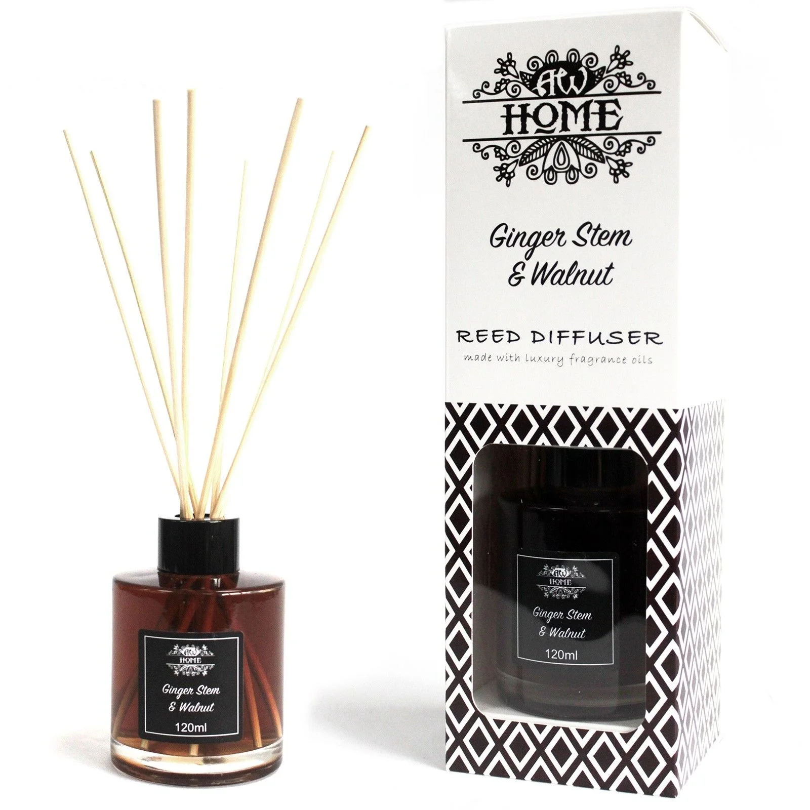 Difuzér s tyčinkami – zázvor a vlašský orech, 120 ml – fotka 2