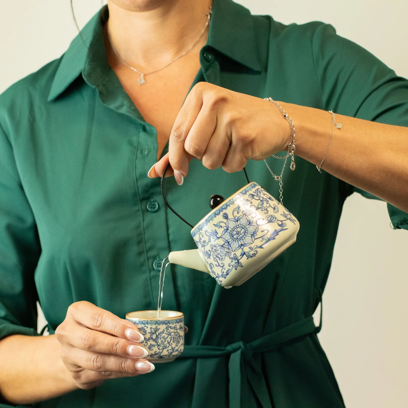 Cestovná čajová sada China Ru Blue – kanvica a 2 šálky – fotka 4