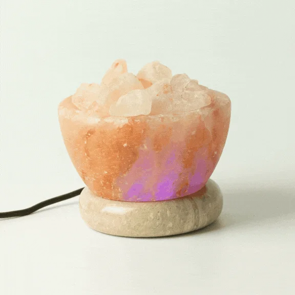 Soľná lampa Fire Bowl USB – farebné svetlo – fotka 1