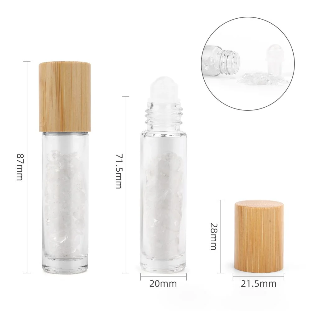 Roll-on fľaštička s krištáľom, 5 ml – drevené viečko – fotka 3