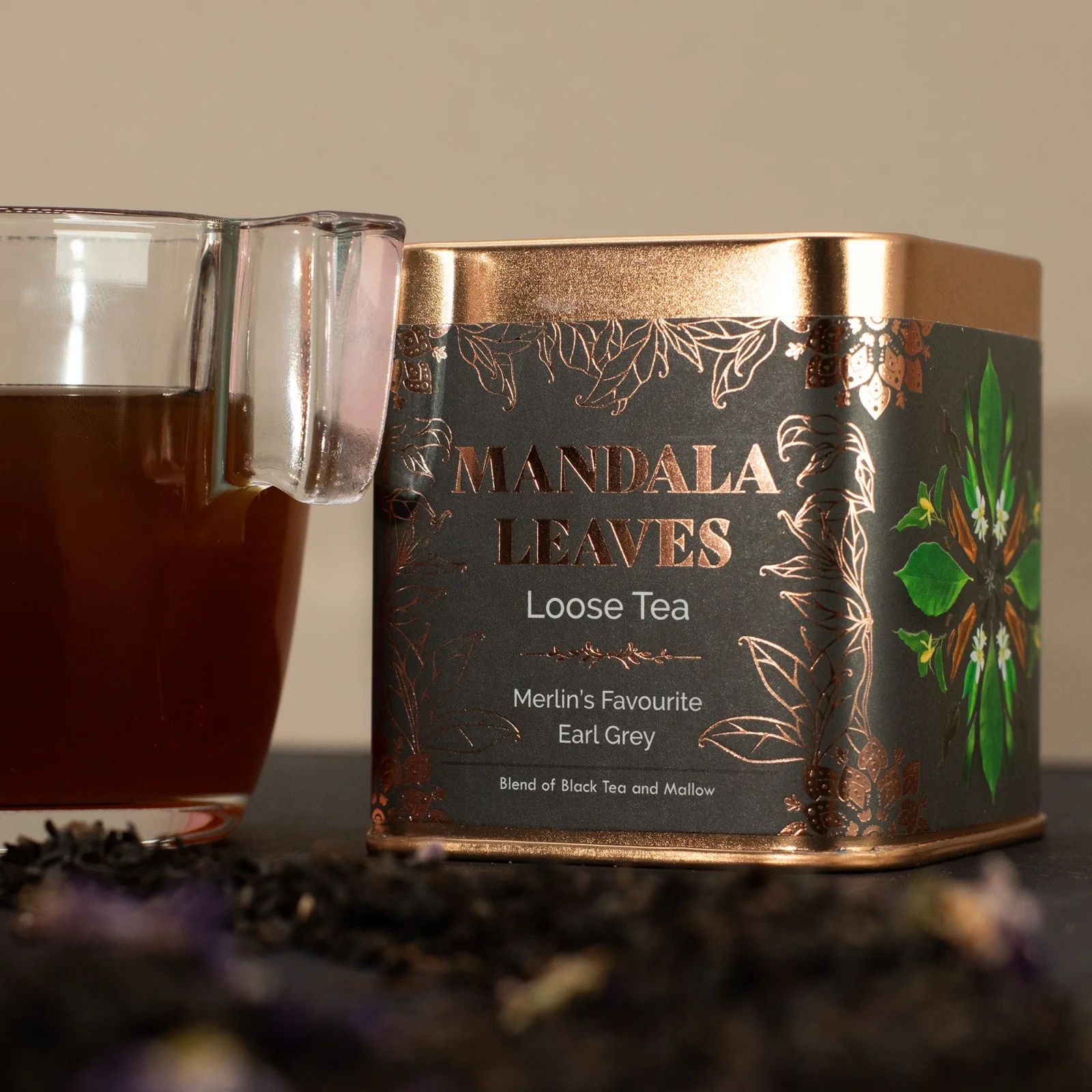 Čierny čaj Merlin's Favorite Earl Grey – bergamot, 50 g, plechovka – fotka 5