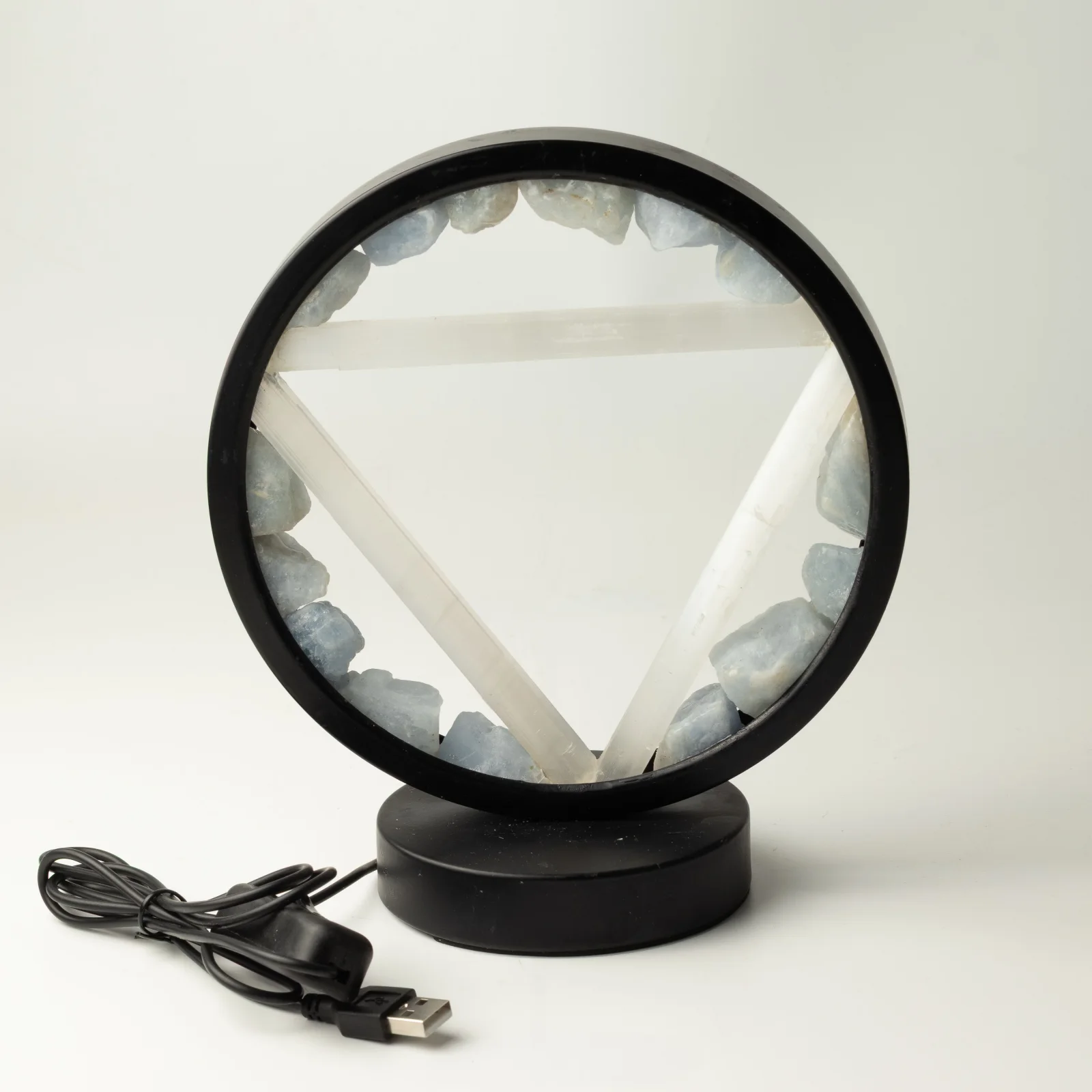 Lampa Gemstone Halo Water – akvamarín a selenit – fotka 5