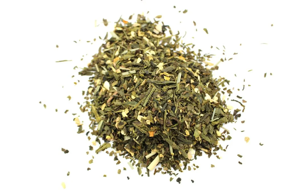 BIO zelený čaj s citrónom a zázvorom, 50 g, vrecko – fotka 2