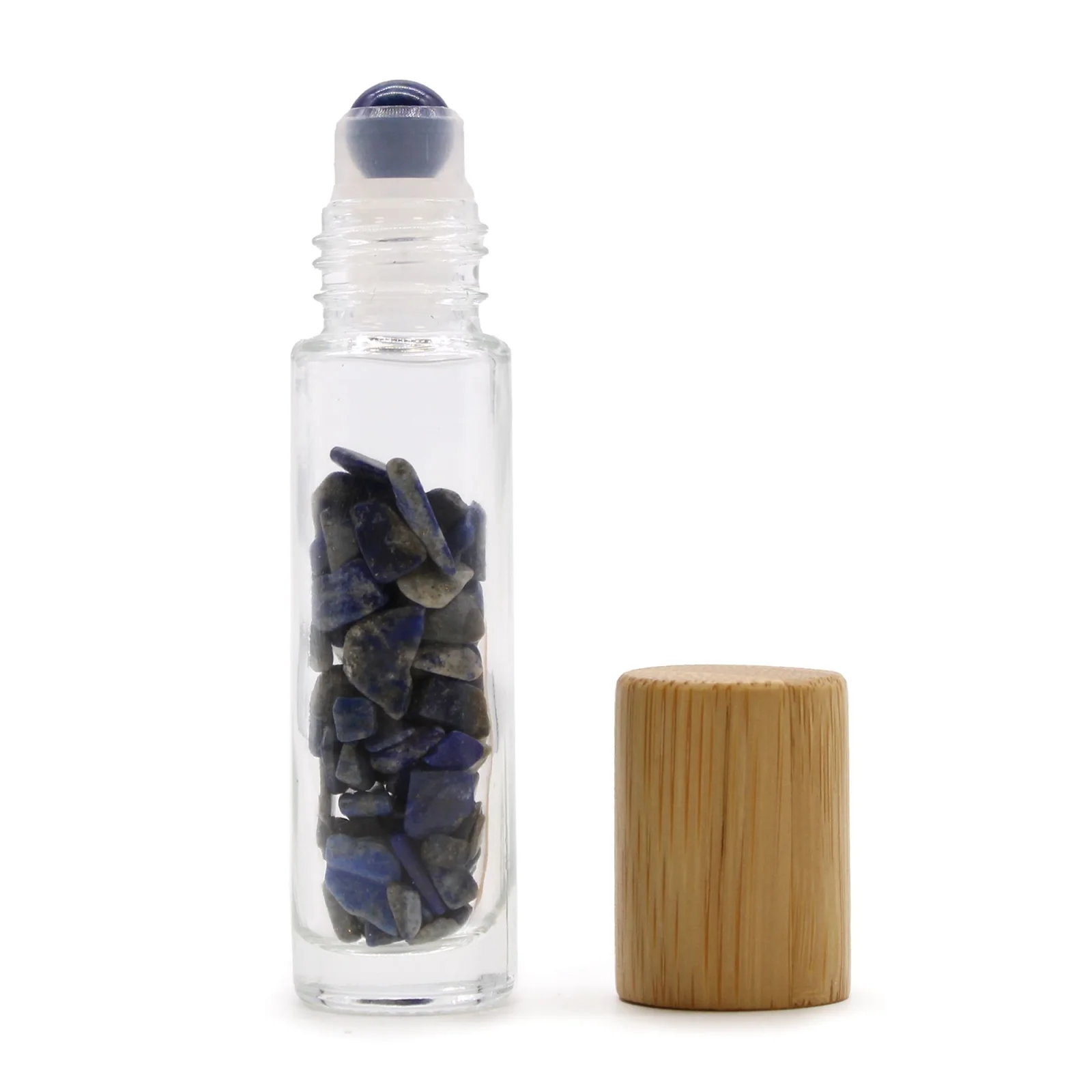 Roll-on fľaštička so sodalitom, 5 ml – drevené viečko – fotka 1