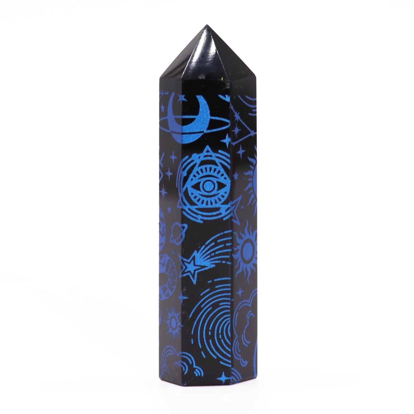 Obsidiánová špica Mystic Story – polnočná modrá, 9 cm – fotka 3