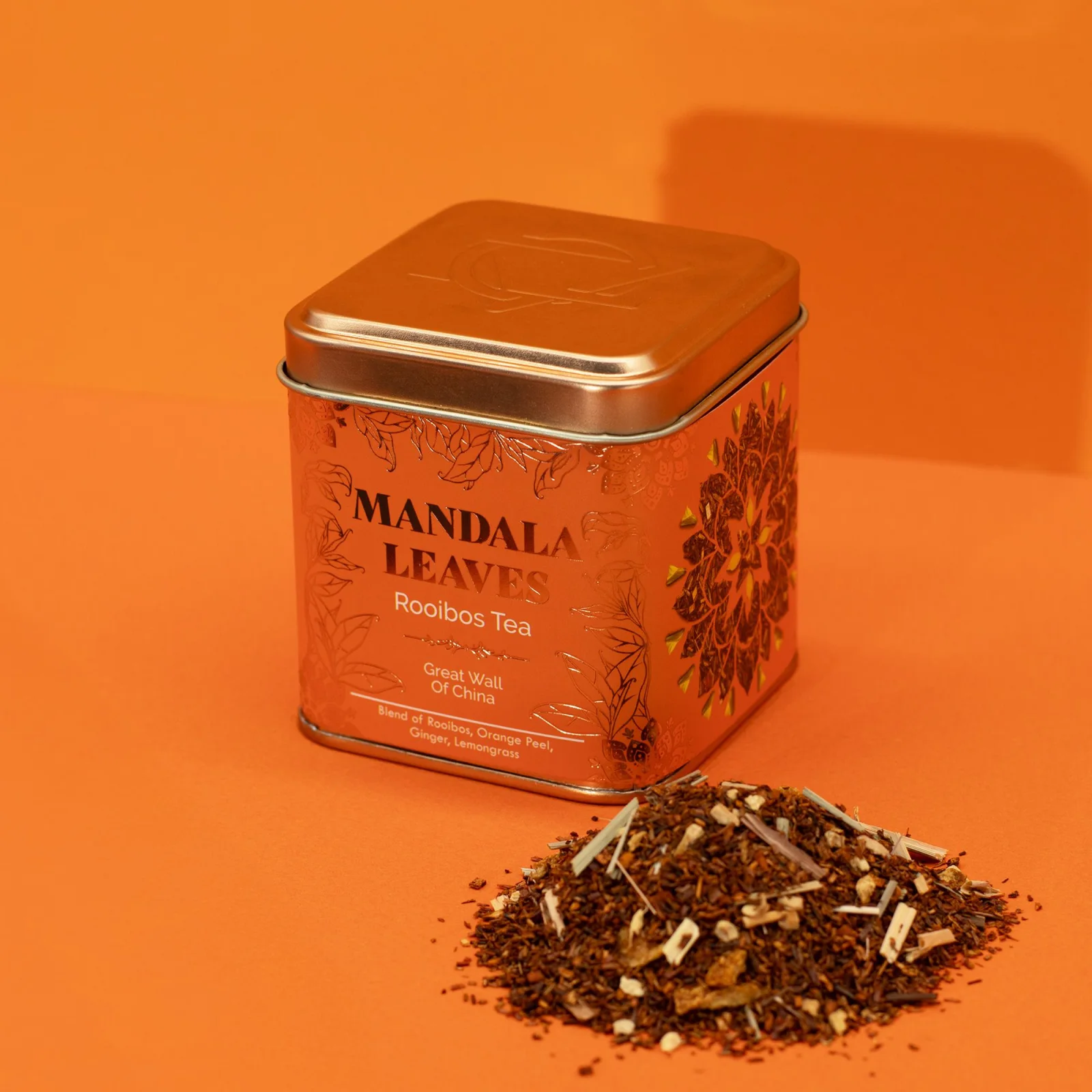 Bio rooibos Great Wall of China – pomaranč a zázvor, 50 g, plechovka – fotka 5