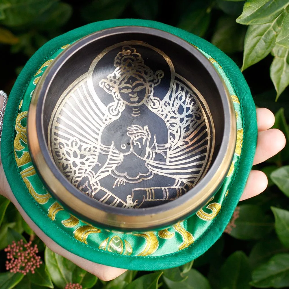 Spievajúca miska Green Tara – sada, 10 cm – fotka 5