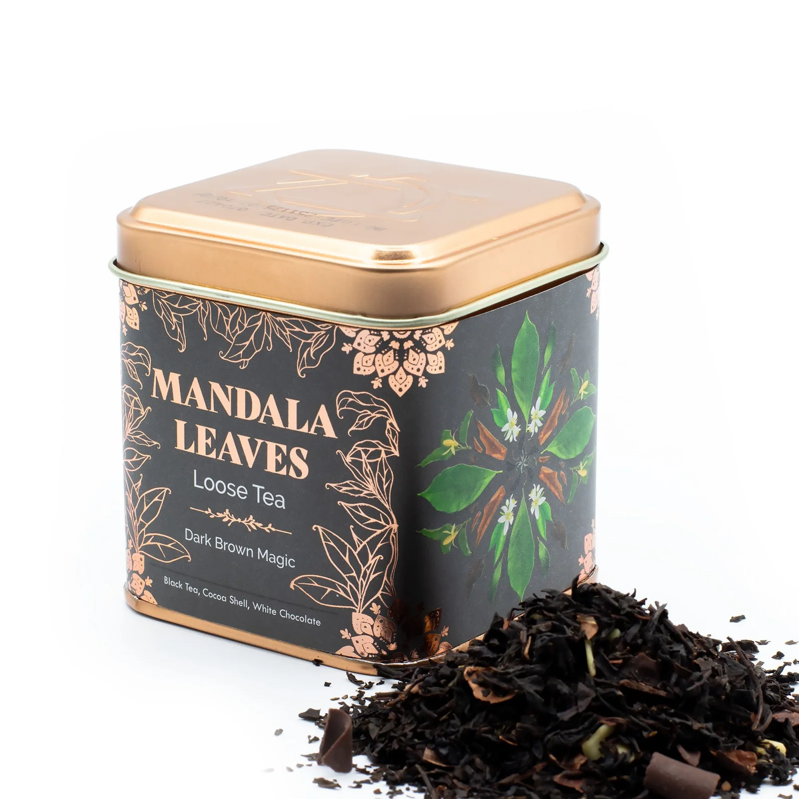 Čierny čaj Dark Brown Magic – čokoláda a mandle, 50 g, plechovka – fotka 2