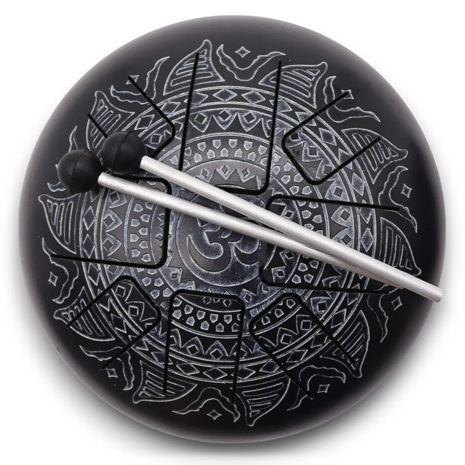 Happy Drum Om Mandala Engraved – jazyčkový bubon, 22 × 15 cm – fotka 1