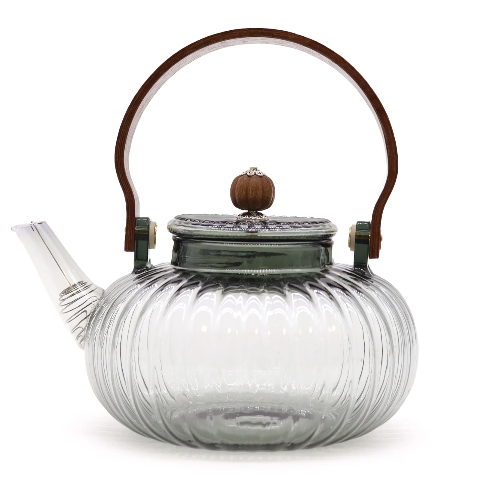 Sklenená čajová kanvica Ribbed Pearl so sitkom – Charcoal, 950 ml – fotka 1