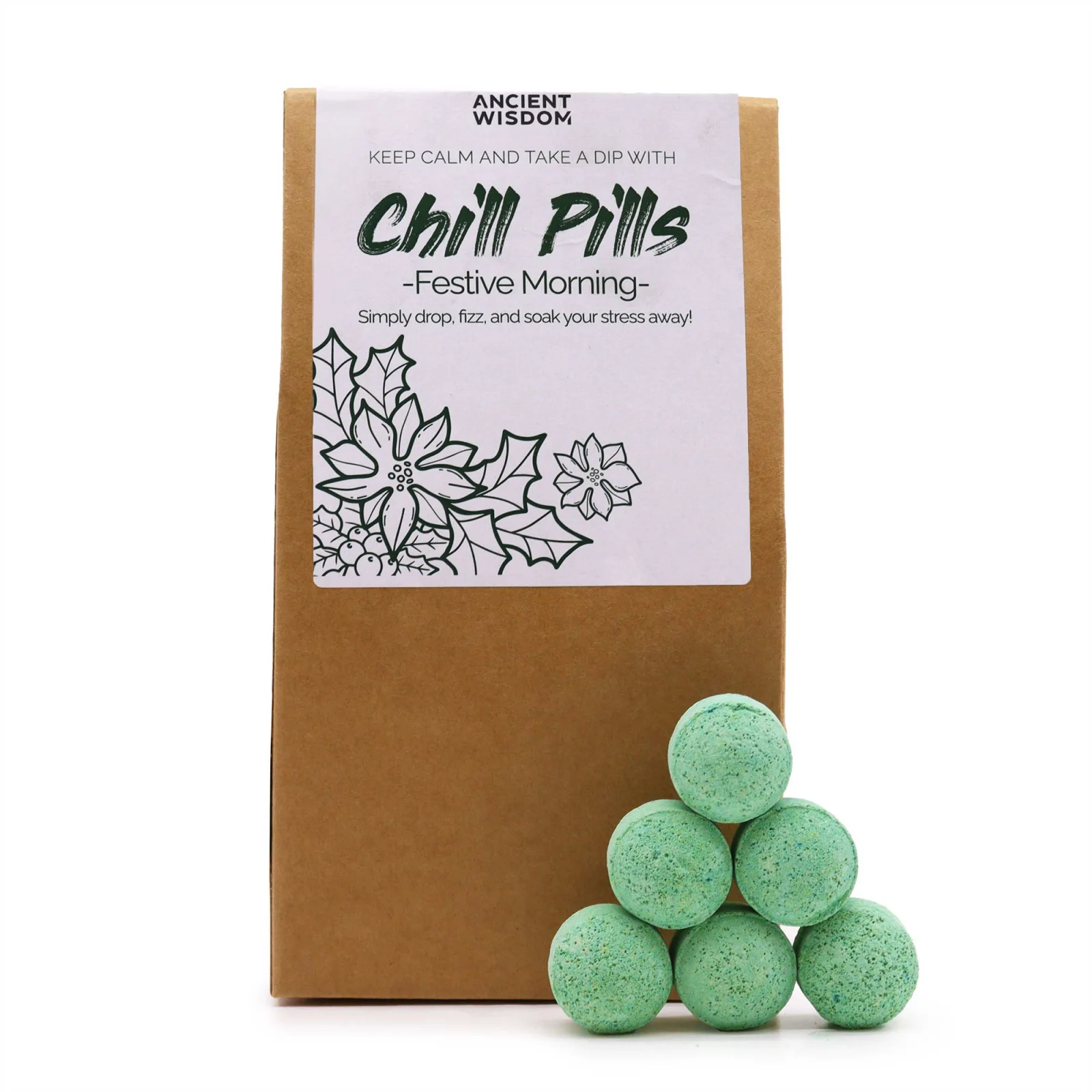 Šumivé tablety do kúpeľa Chill Pills – Festive Morning, 350 g – fotka 1