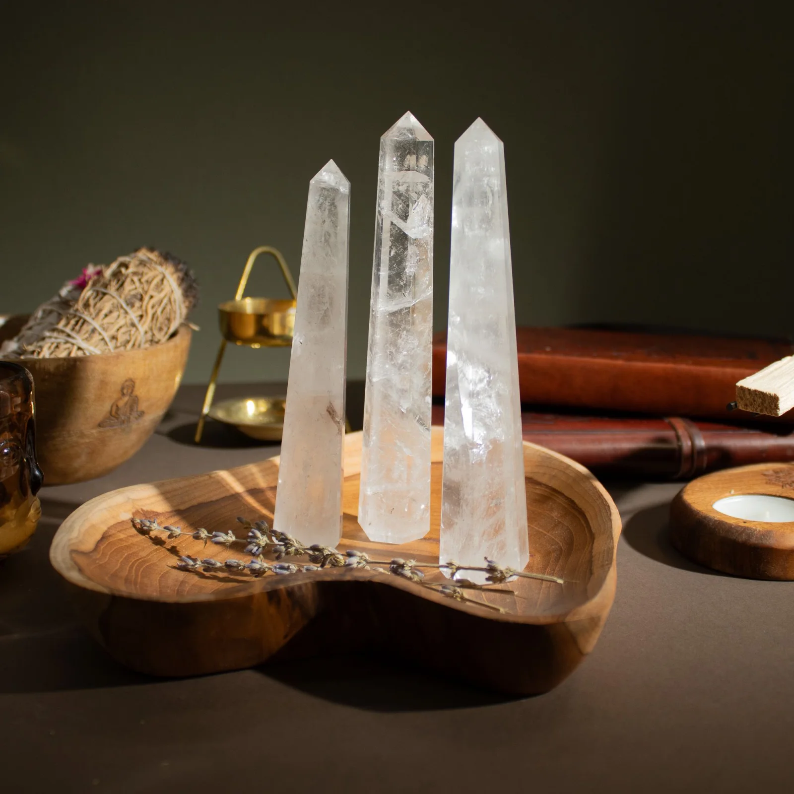 Šesťboký obelisk z krištáľu, cca 17 cm – fotka 3