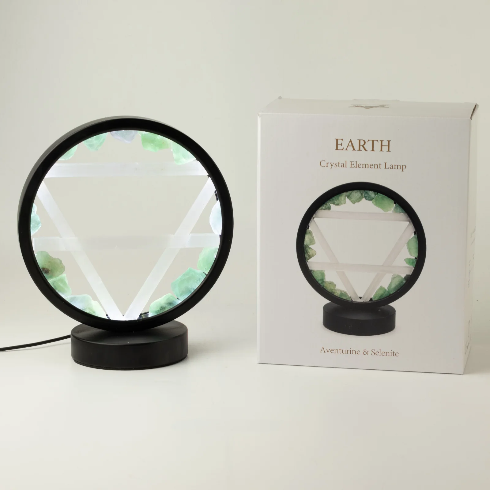 Lampa Gemstone Halo Earth – avanturín a selenit – fotka 2